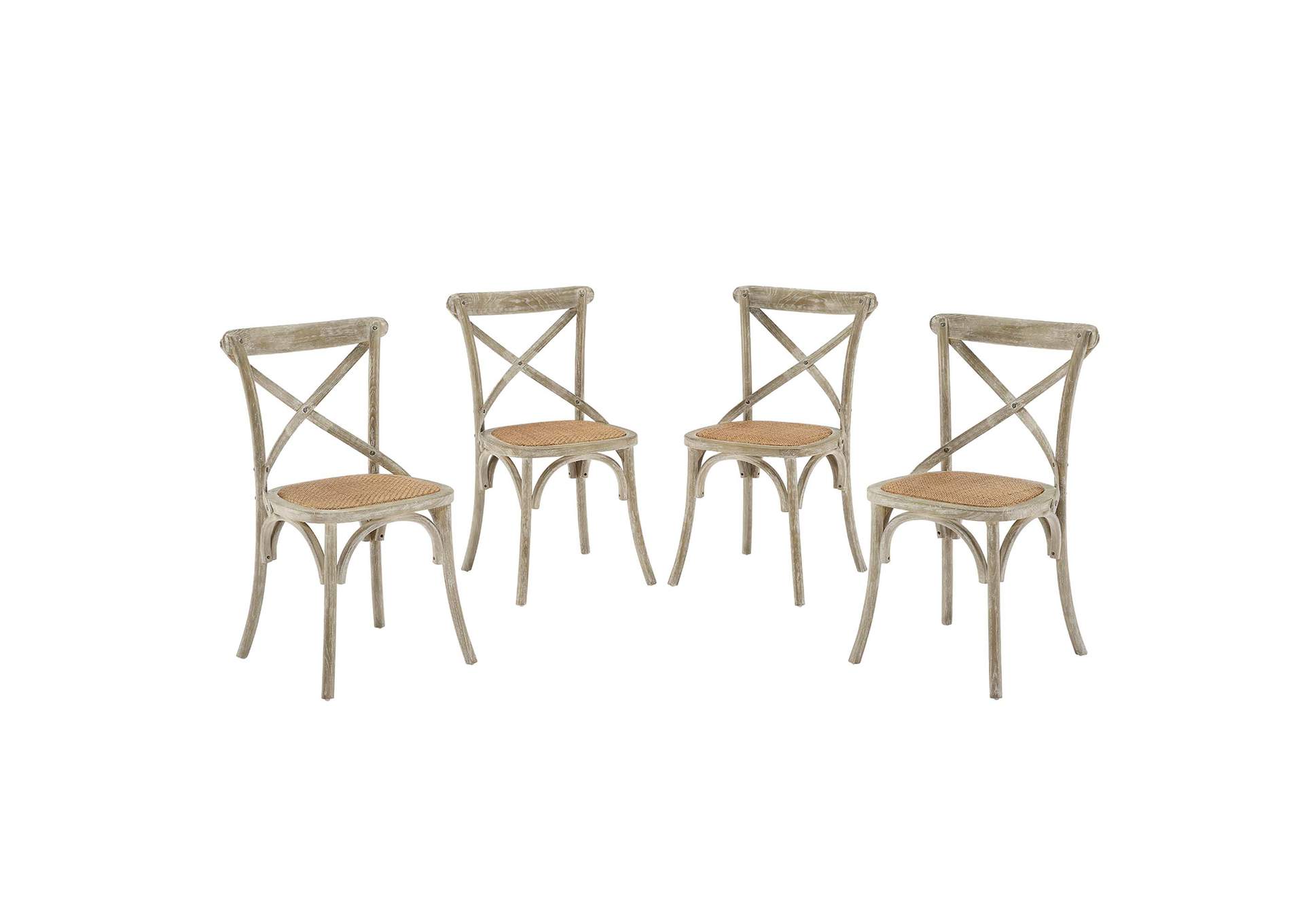 Gray Gear Dining Side Chair [Set of 4],Modway