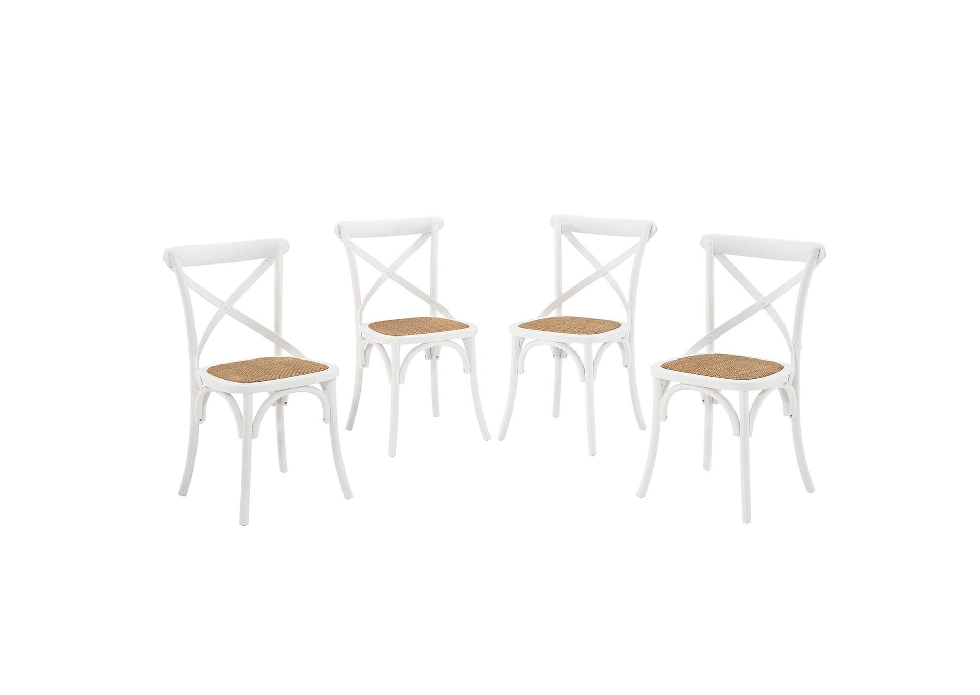 White Gear Dining Side Chair [Set of 4],Modway