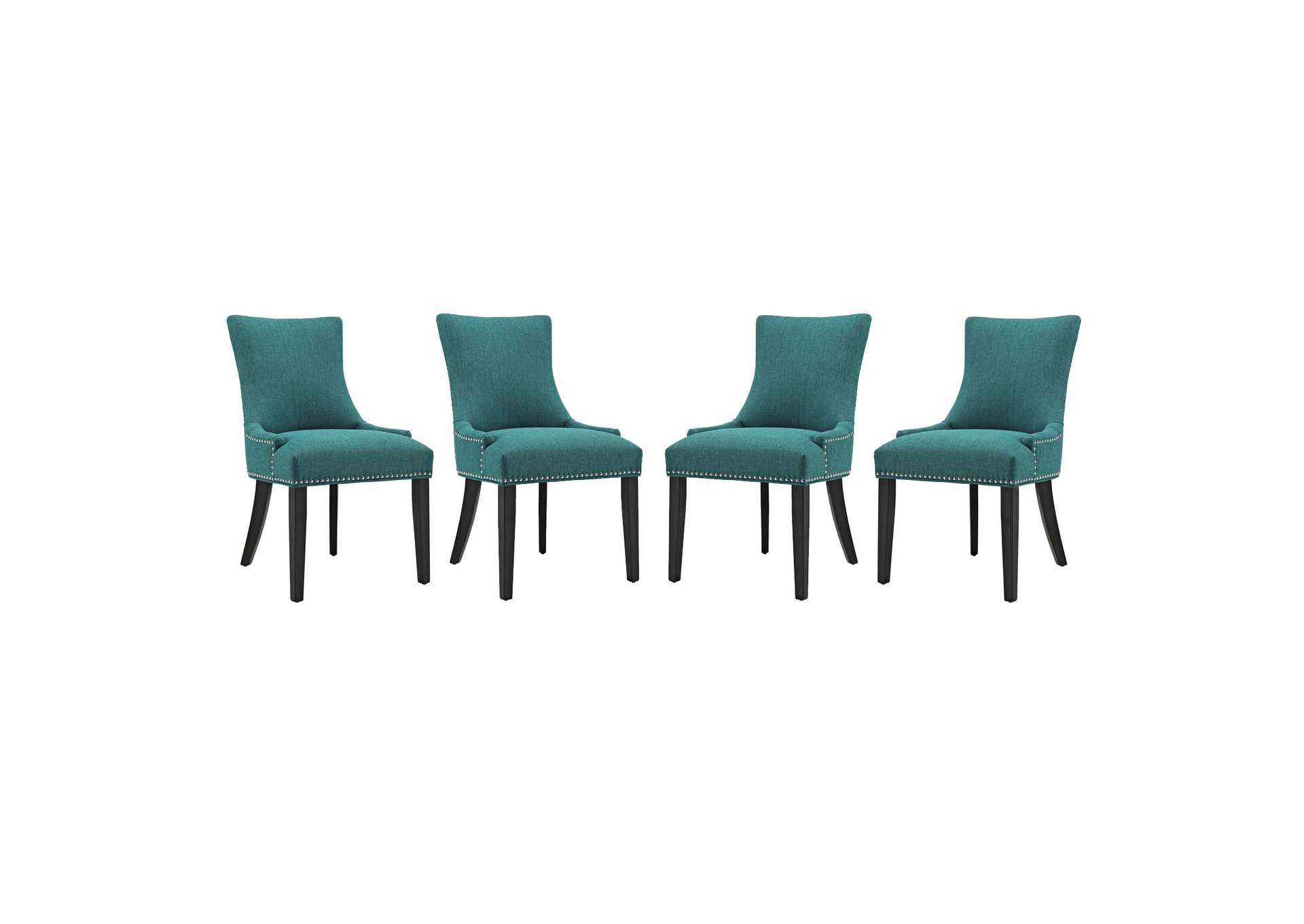 Teal Marquis Dining Chair Fabric [Set of 4],Modway