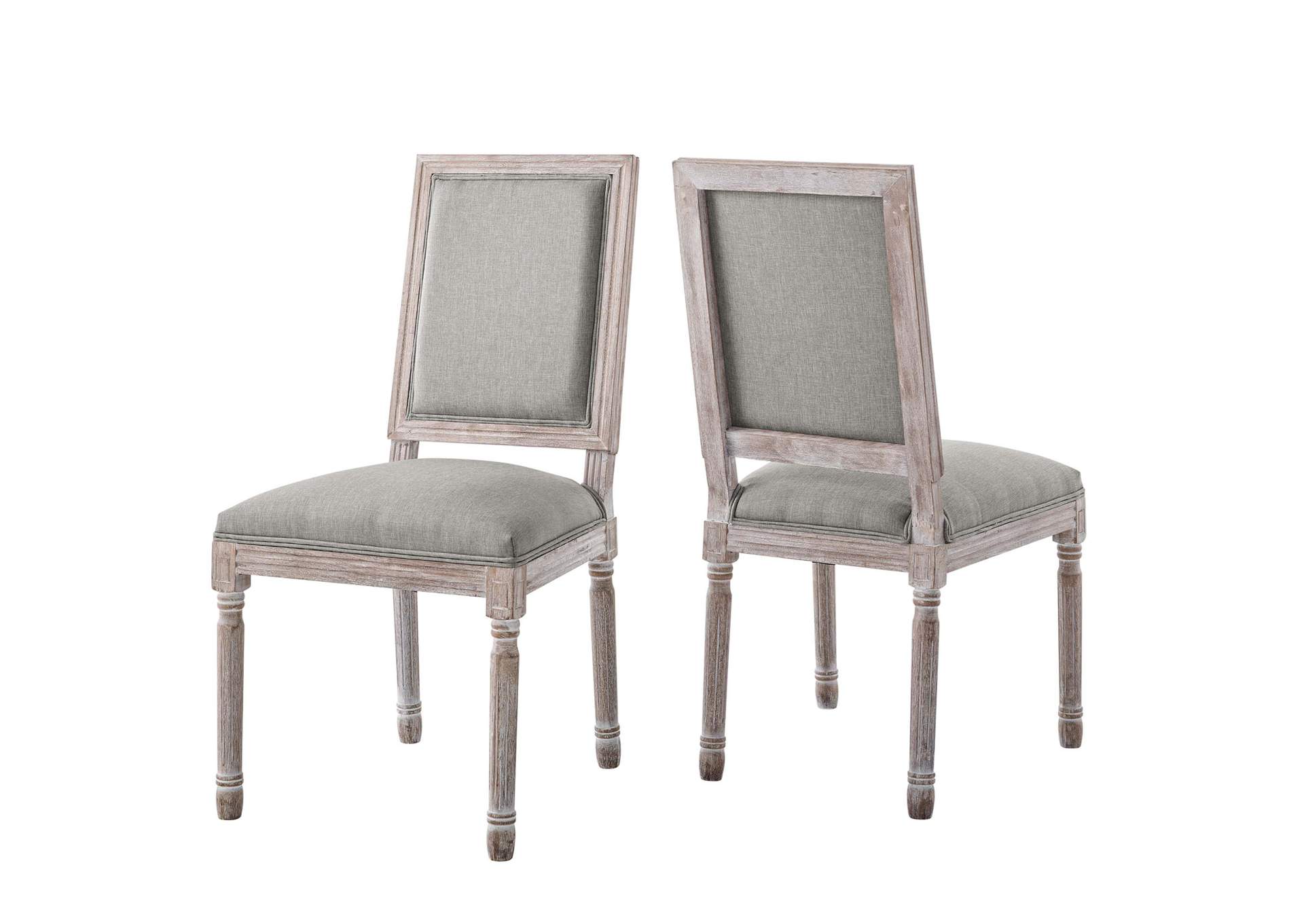 Court Light Gray Dining Side Chair Upholstered Fabric [Set of 2],Modway