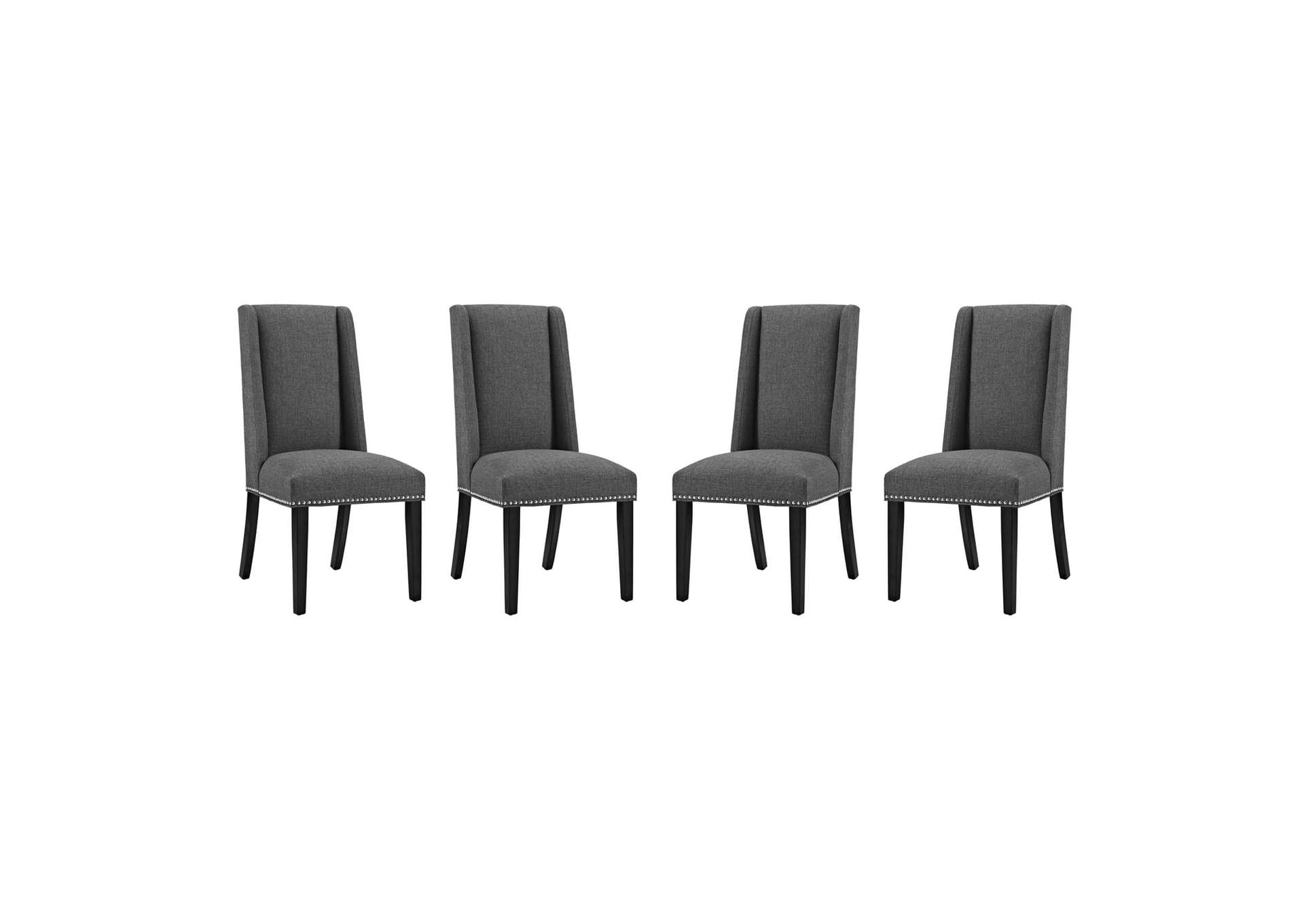 Gray Baron Dining Chair Fabric [Set of 4],Modway