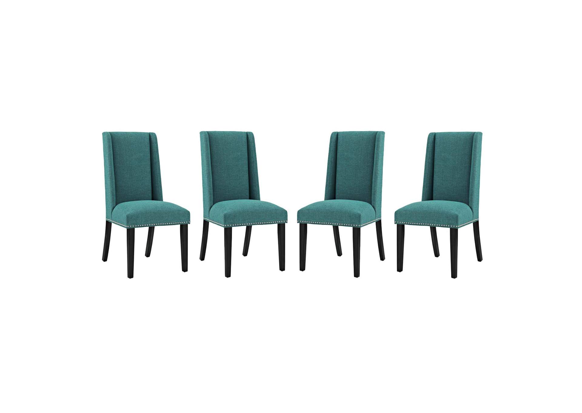 Teal Baron Dining Chair Fabric [Set of 4],Modway