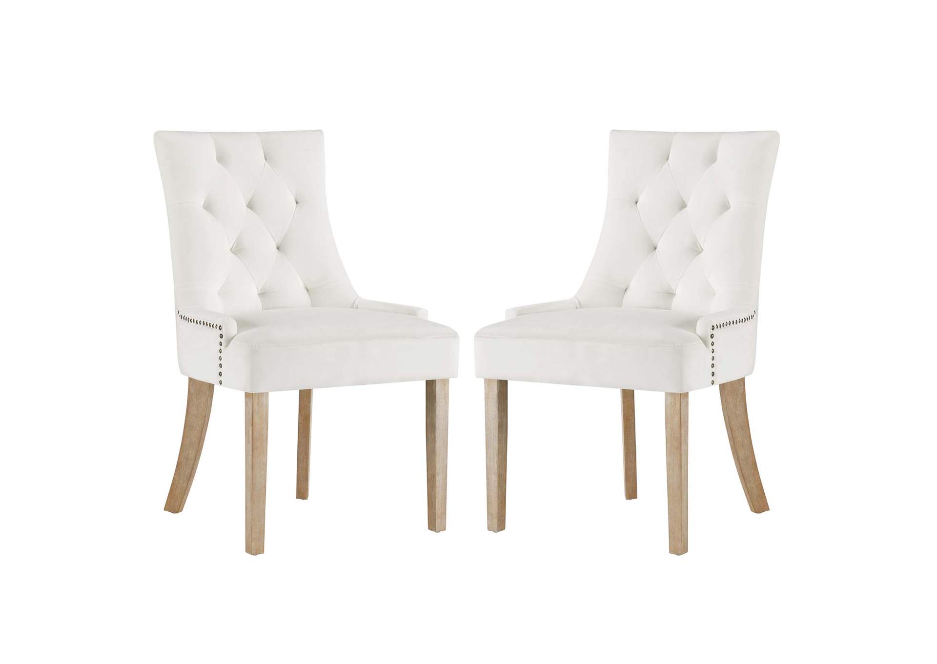 Ivory Pose Dining Chair Performance Velvet [Set of 2],Modway