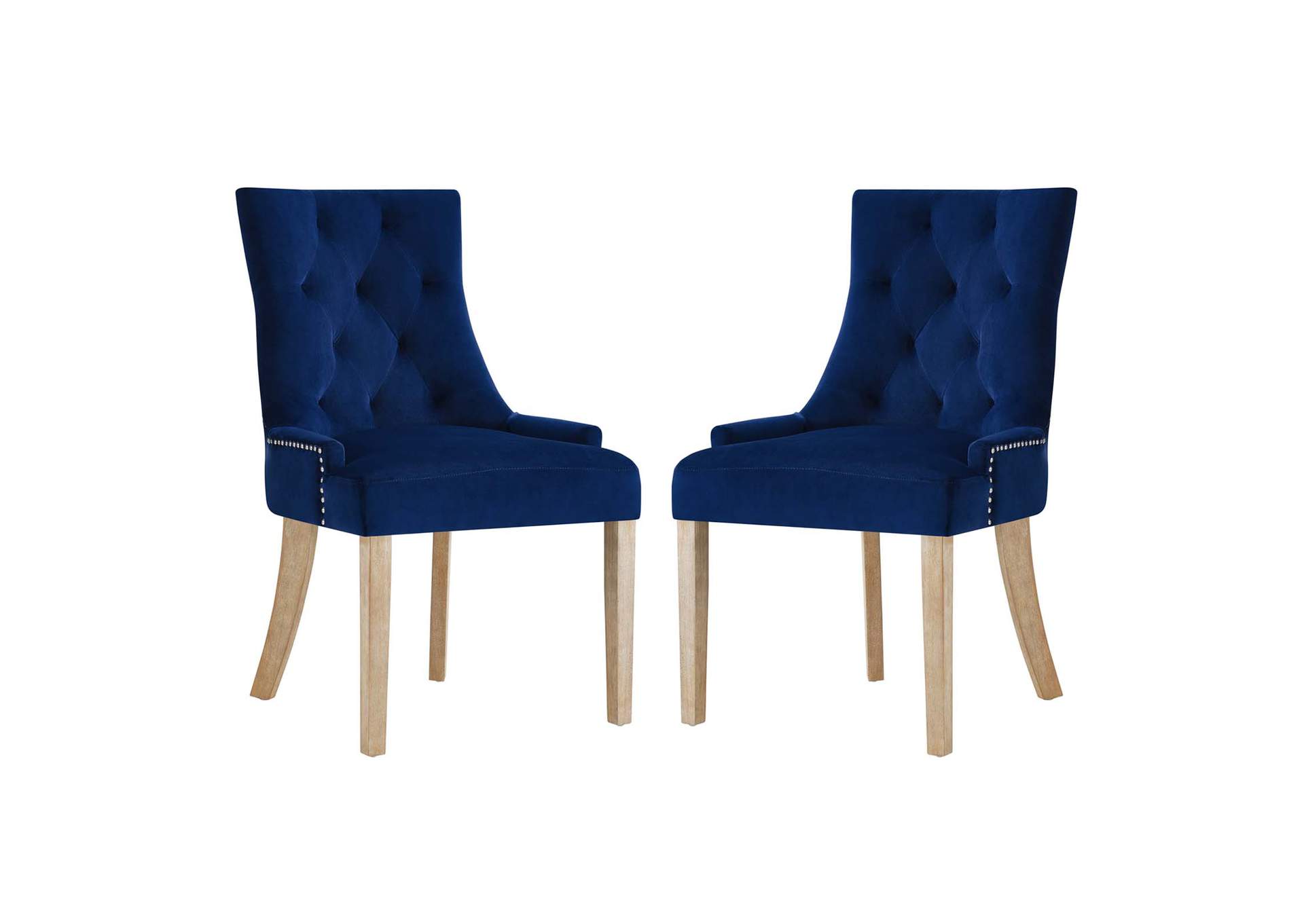 Navy Pose Dining Chair Performance Velvet [Set of 2],Modway