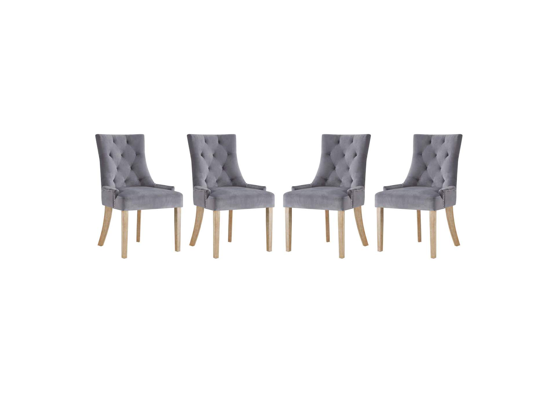 Gray Pose Dining Chair Performance Velvet [Set of 4],Modway