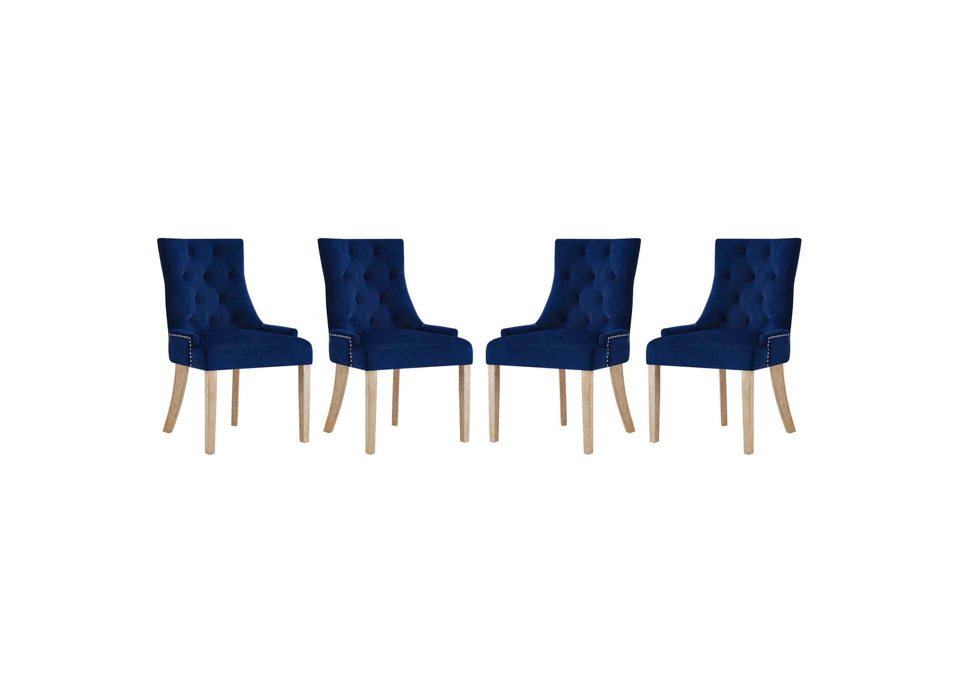 Navy Pose Dining Chair Performance Velvet [Set of 4],Modway