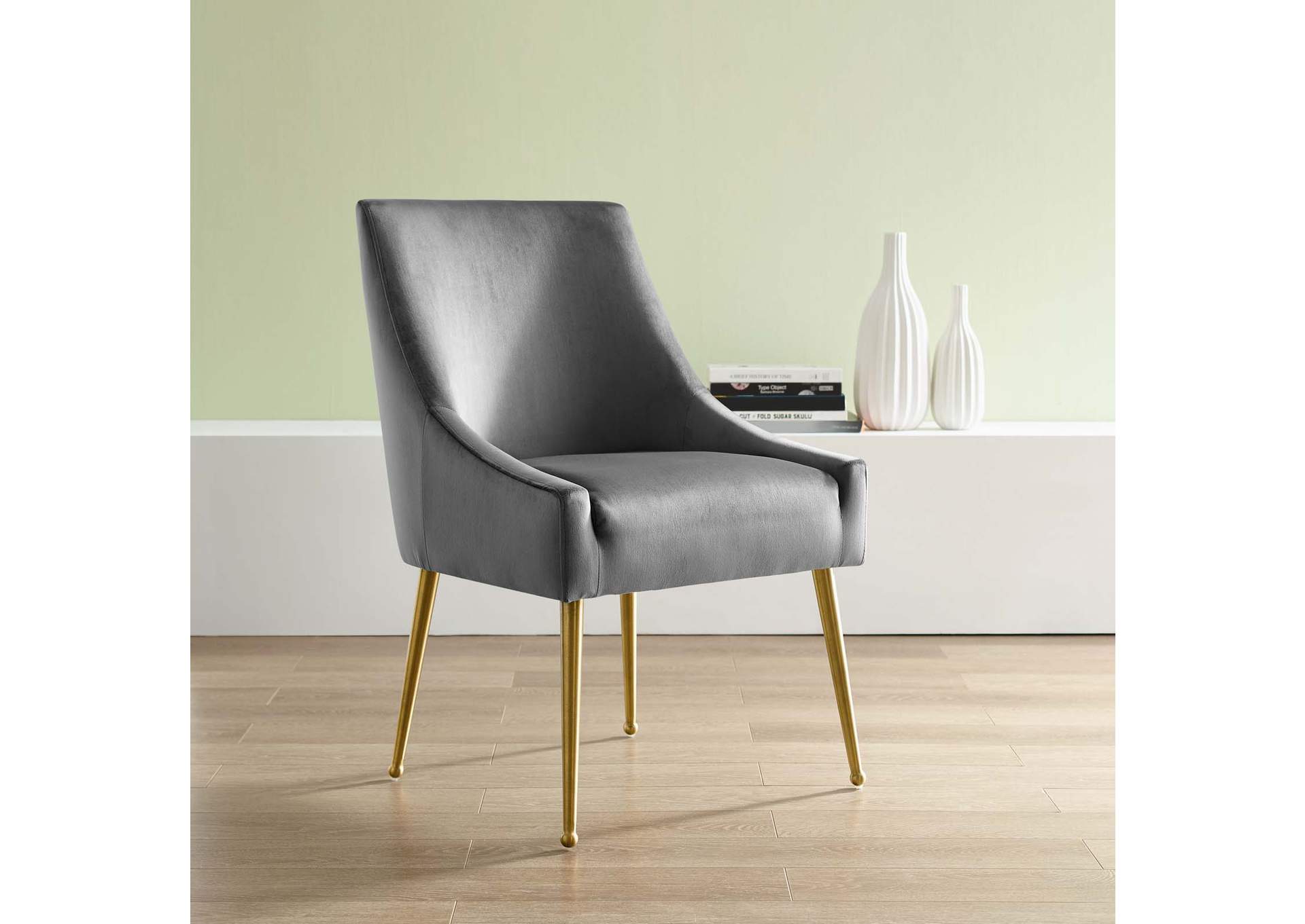 Gray Discern Upholstered Performance Velvet Dining Chair,Modway