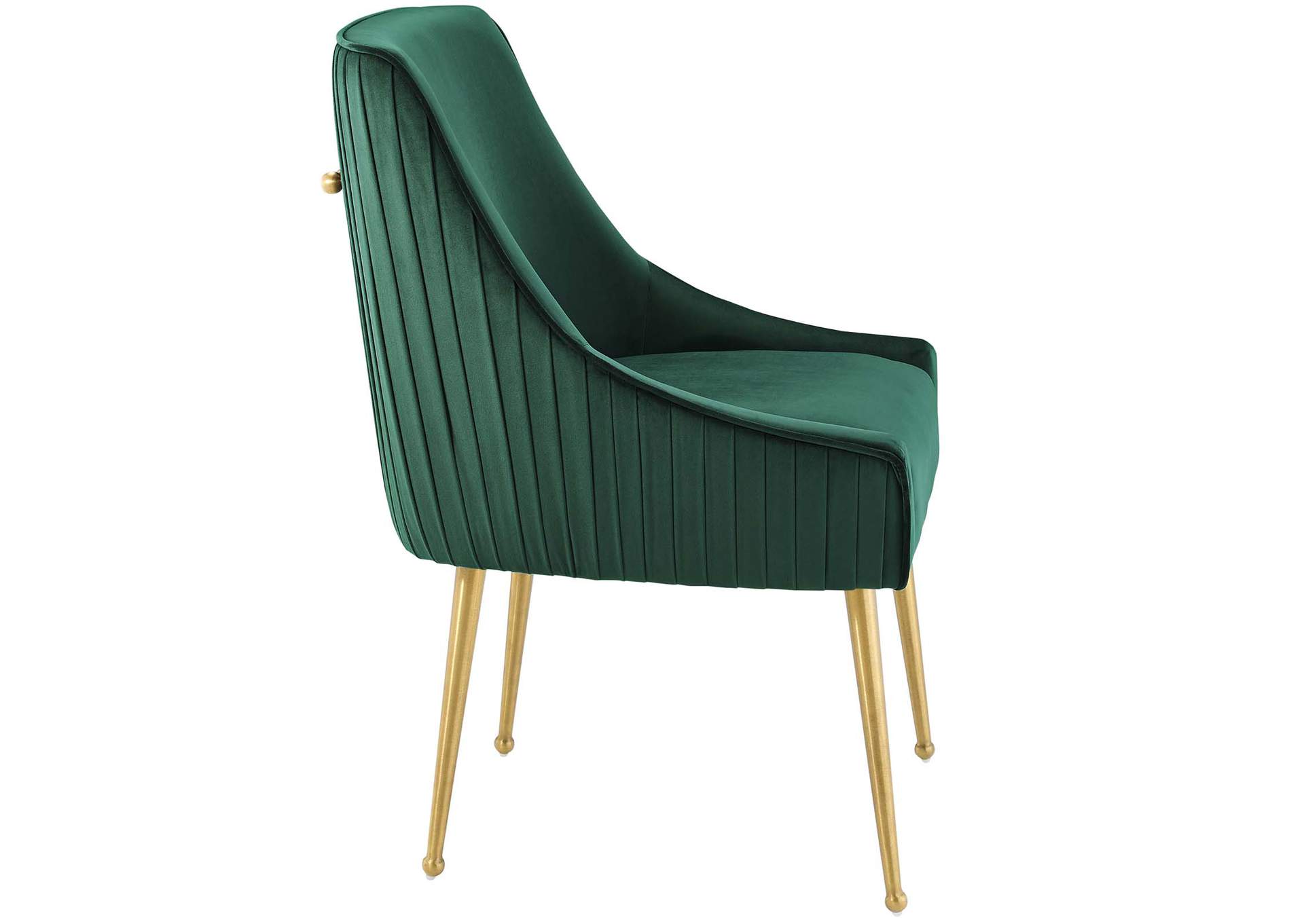 Green Discern Pleated Back Upholstered Performance Velvet Dining Chair,Modway