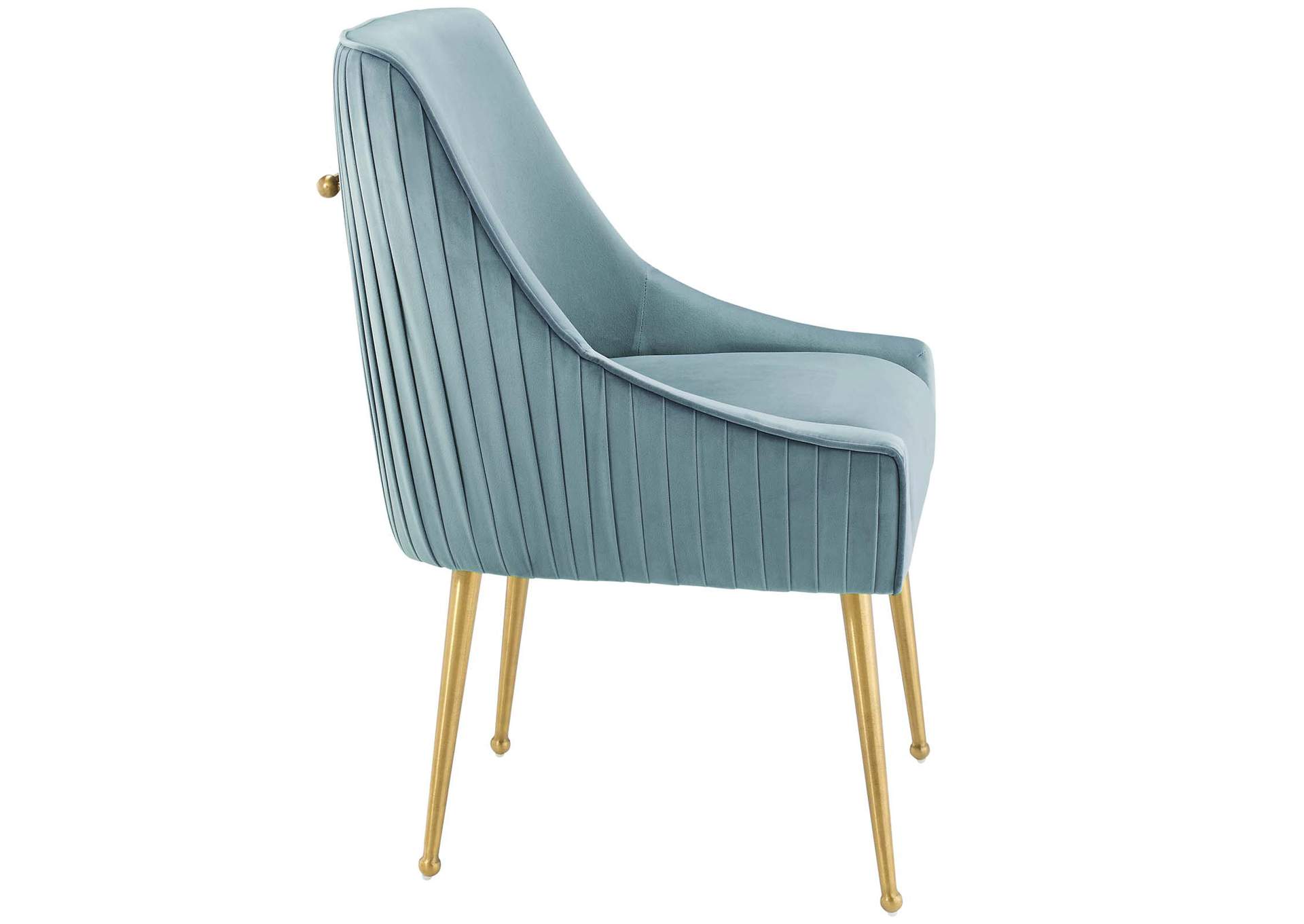 Light Blue Discern Pleated Back Upholstered Performance Velvet Dining Chair,Modway