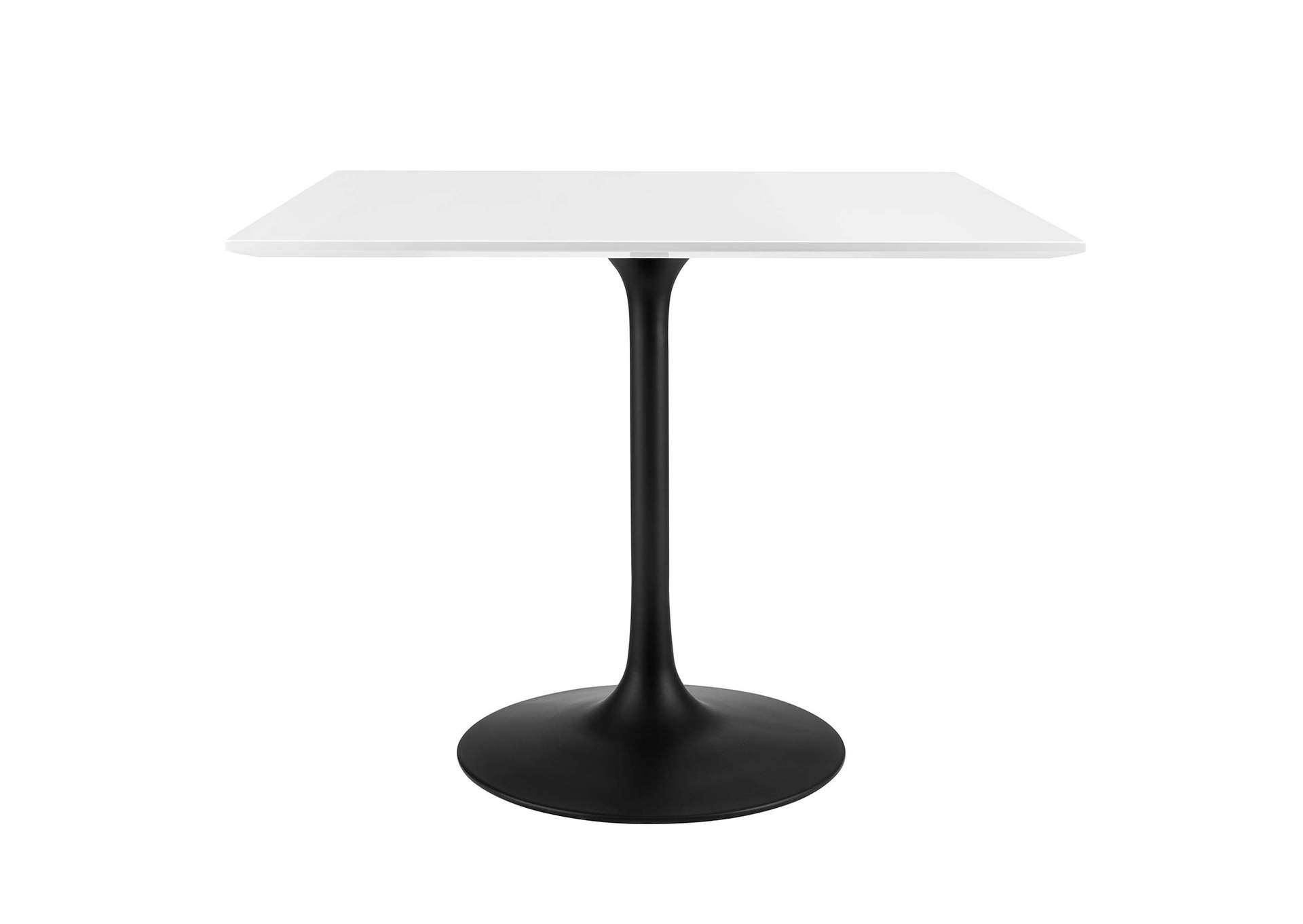 Black White Lippa 36" Square Wood Top Dining Table,Modway