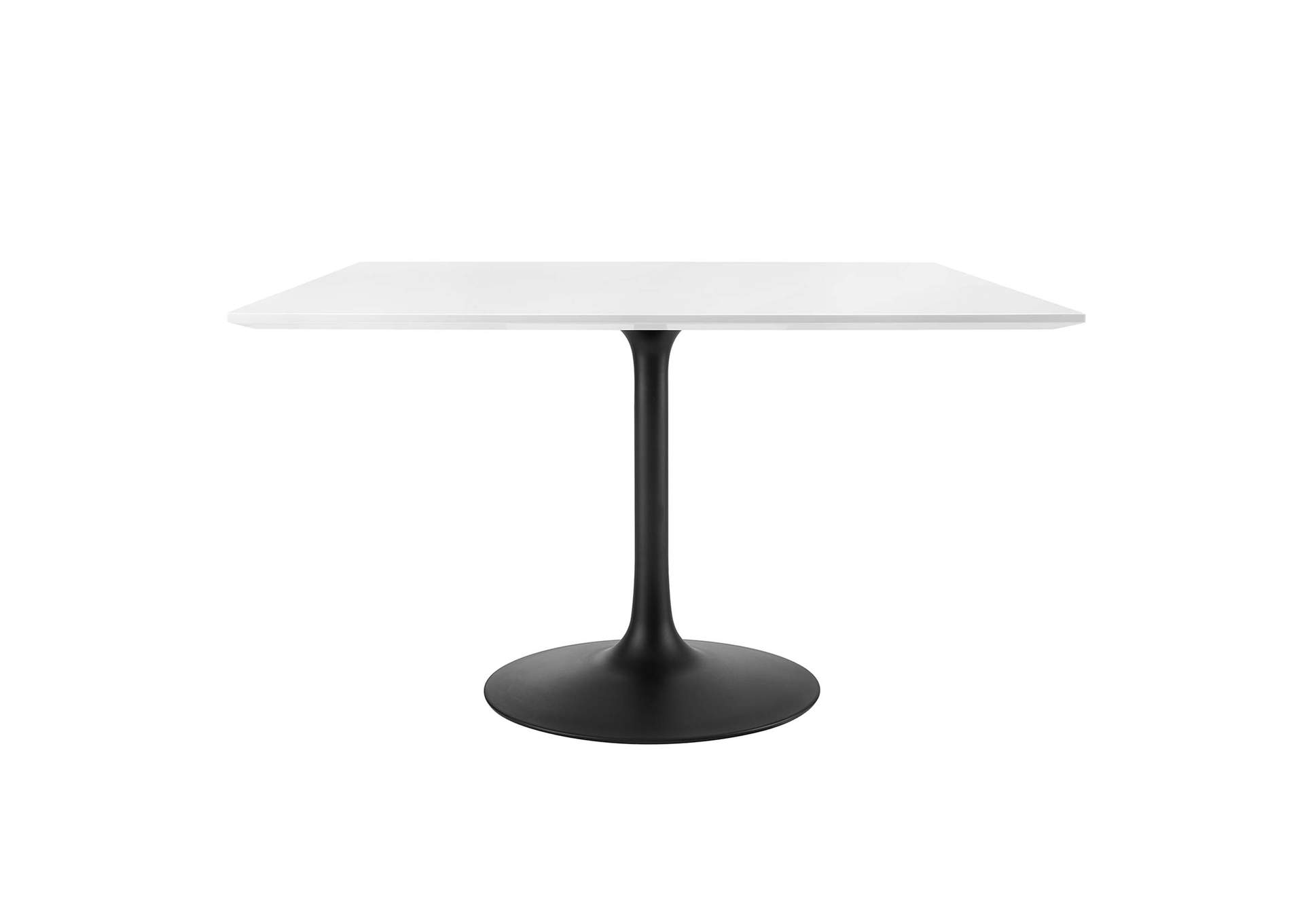 Black White Lippa 47" Square Wood Top Dining Table,Modway