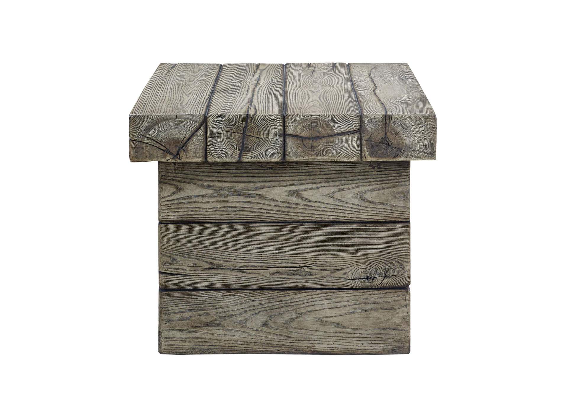 Light Gray Manteo Rustic Coastal Outdoor Patio Side Table,Modway