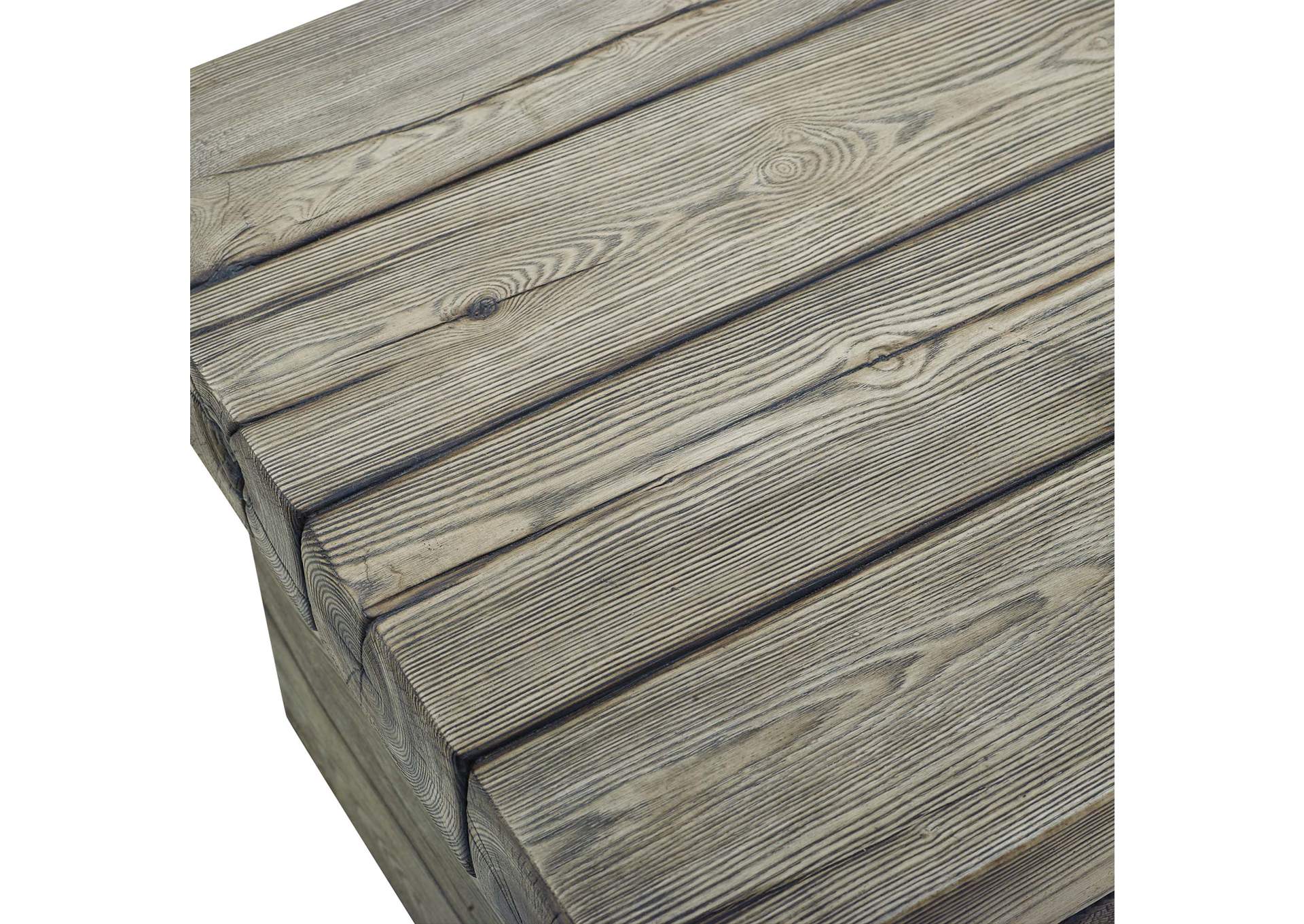 Light Gray Manteo Rustic Coastal Outdoor Patio Side Table,Modway