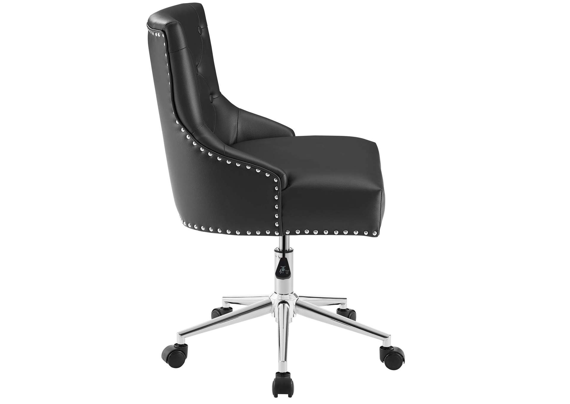 Regent Black Tufted Button Swivel Faux Leather Office Chair,Modway