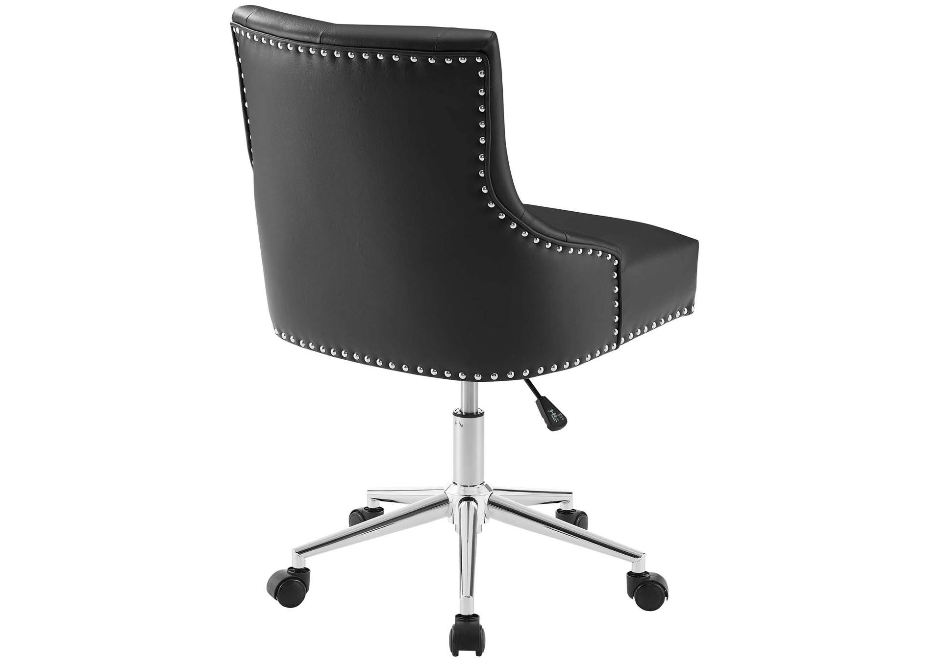 Regent Black Tufted Button Swivel Faux Leather Office Chair,Modway