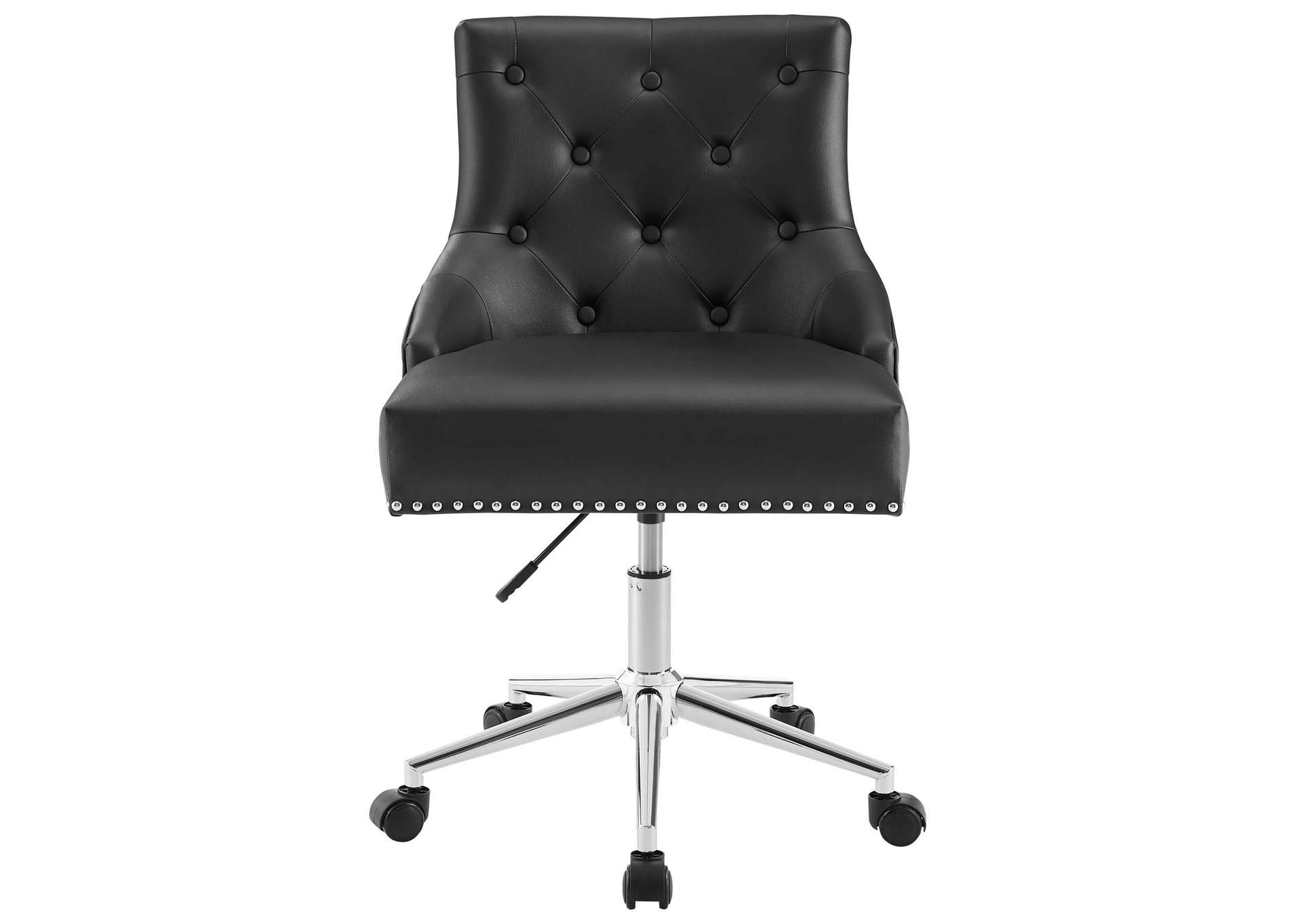 Regent Black Tufted Button Swivel Faux Leather Office Chair,Modway