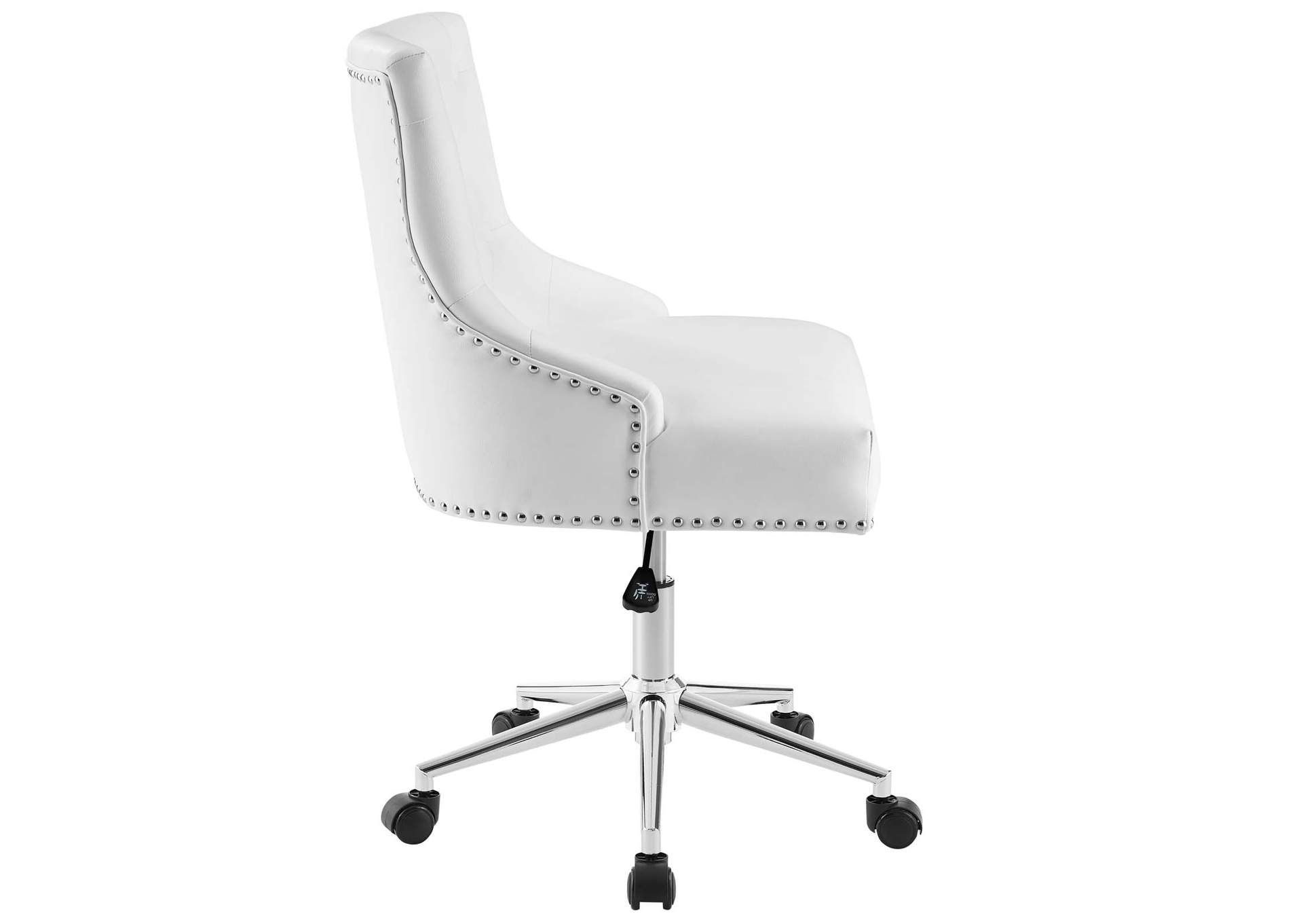 Regent White Tufted Button Swivel Faux Leather Office Chair,Modway