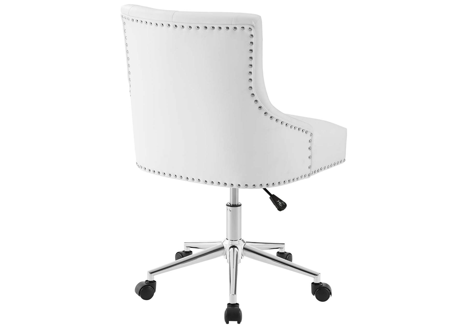 Regent White Tufted Button Swivel Faux Leather Office Chair,Modway