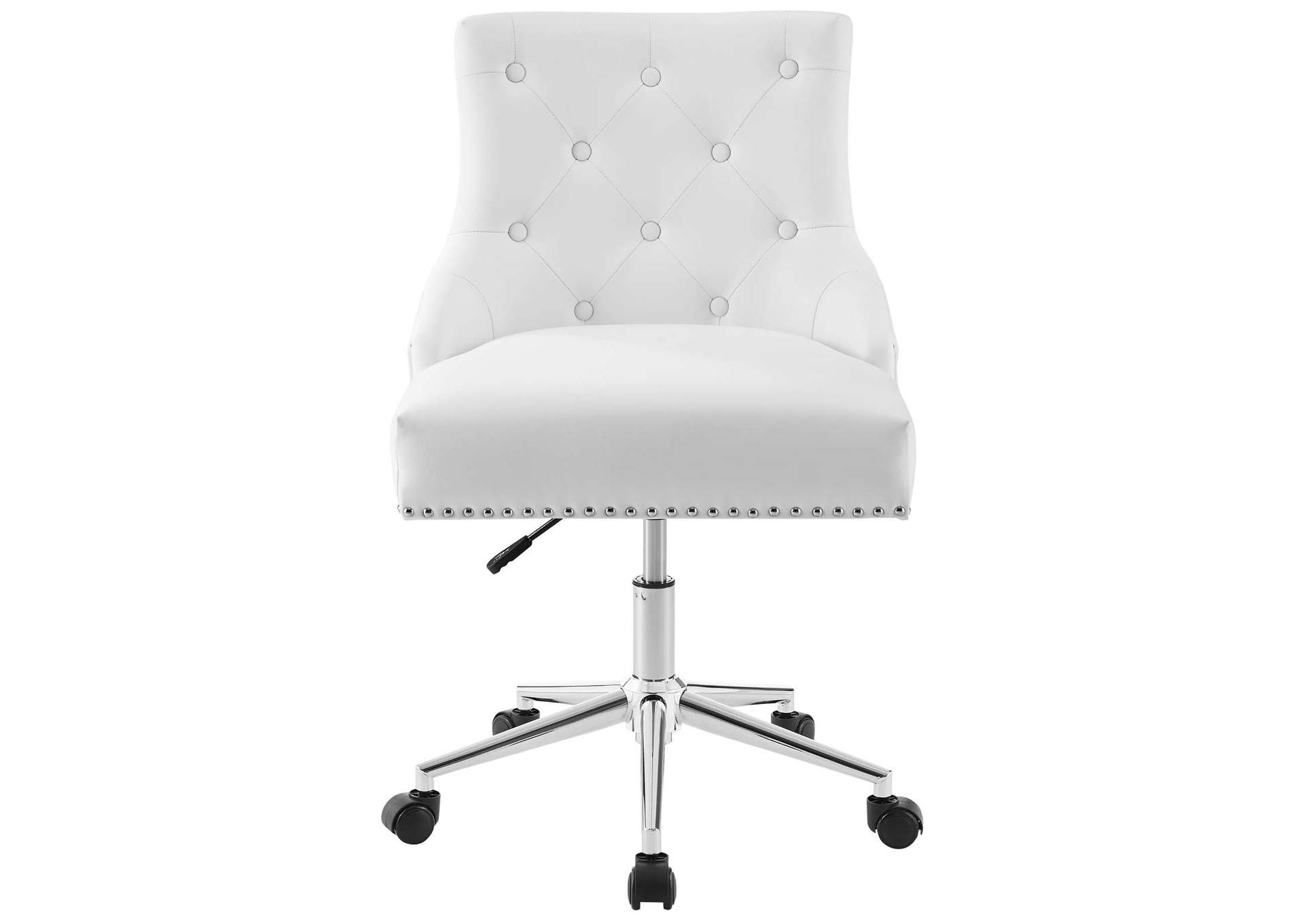 Regent White Tufted Button Swivel Faux Leather Office Chair,Modway