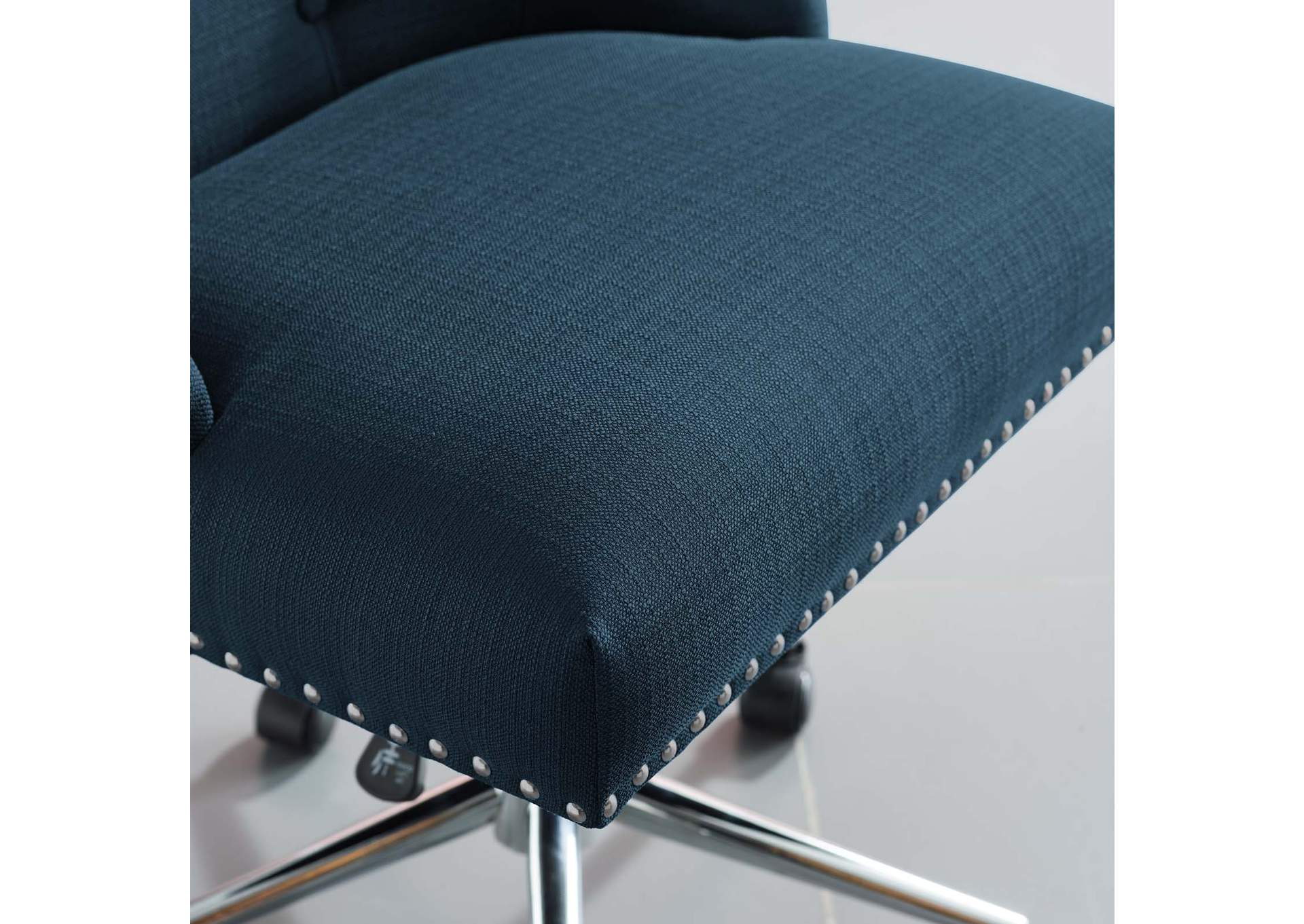 Azure Regent Tufted Button Swivel Upholstered Fabric Office Chair,Modway