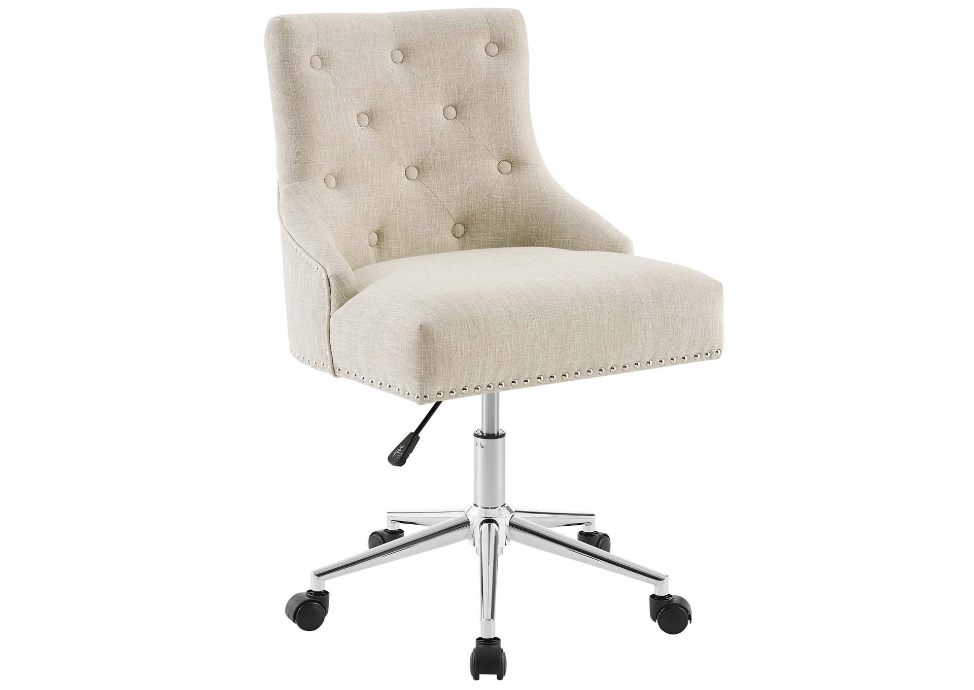 Beige Regent Tufted Button Swivel Upholstered Fabric Office Chair,Modway