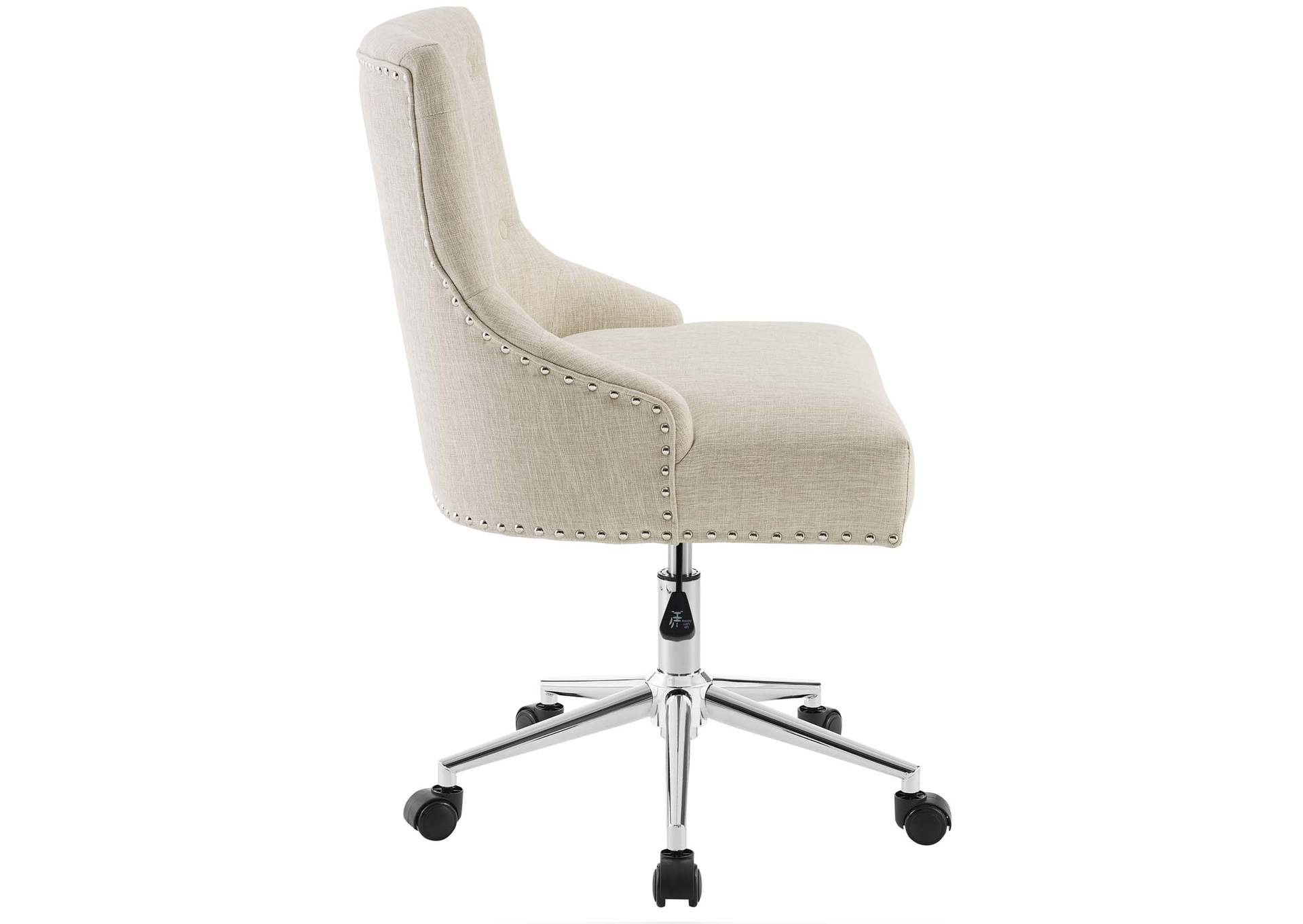 Beige Regent Tufted Button Swivel Upholstered Fabric Office Chair,Modway