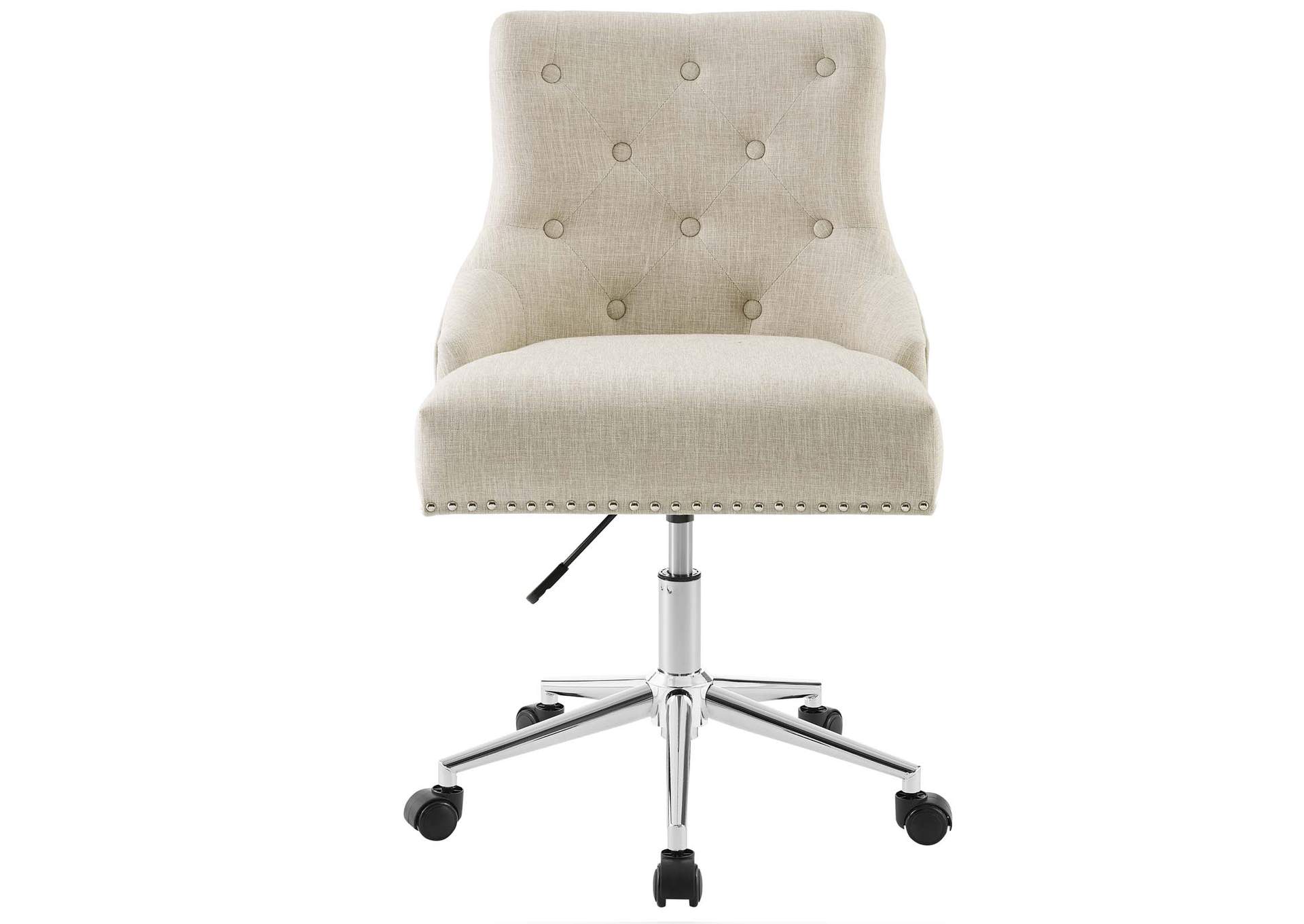 Beige Regent Tufted Button Swivel Upholstered Fabric Office Chair,Modway