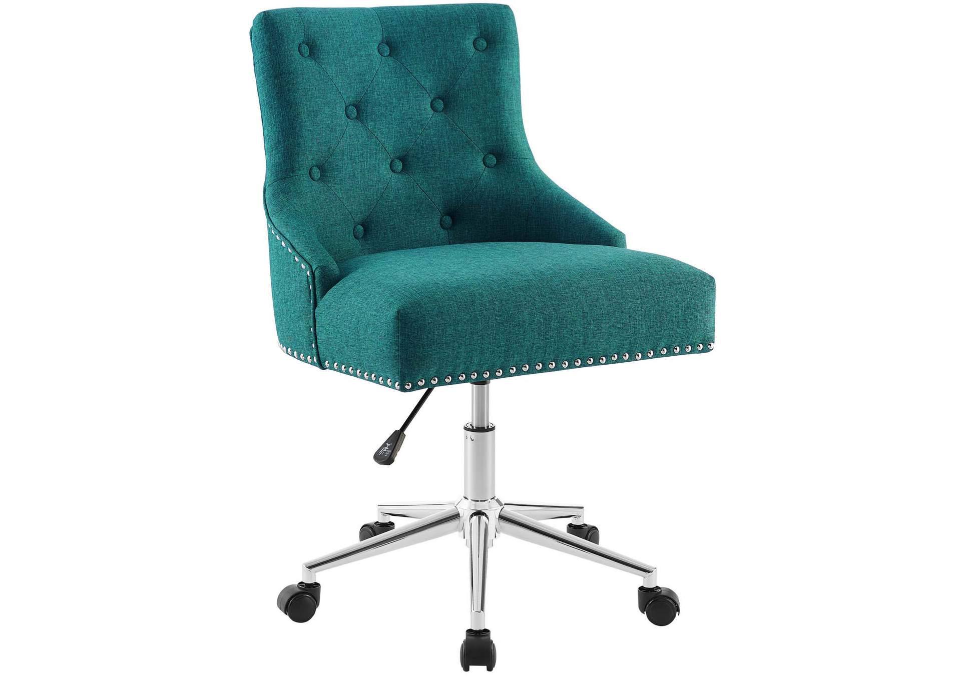 Teal Regent Tufted Button Swivel Upholstered Fabric Office Chair,Modway