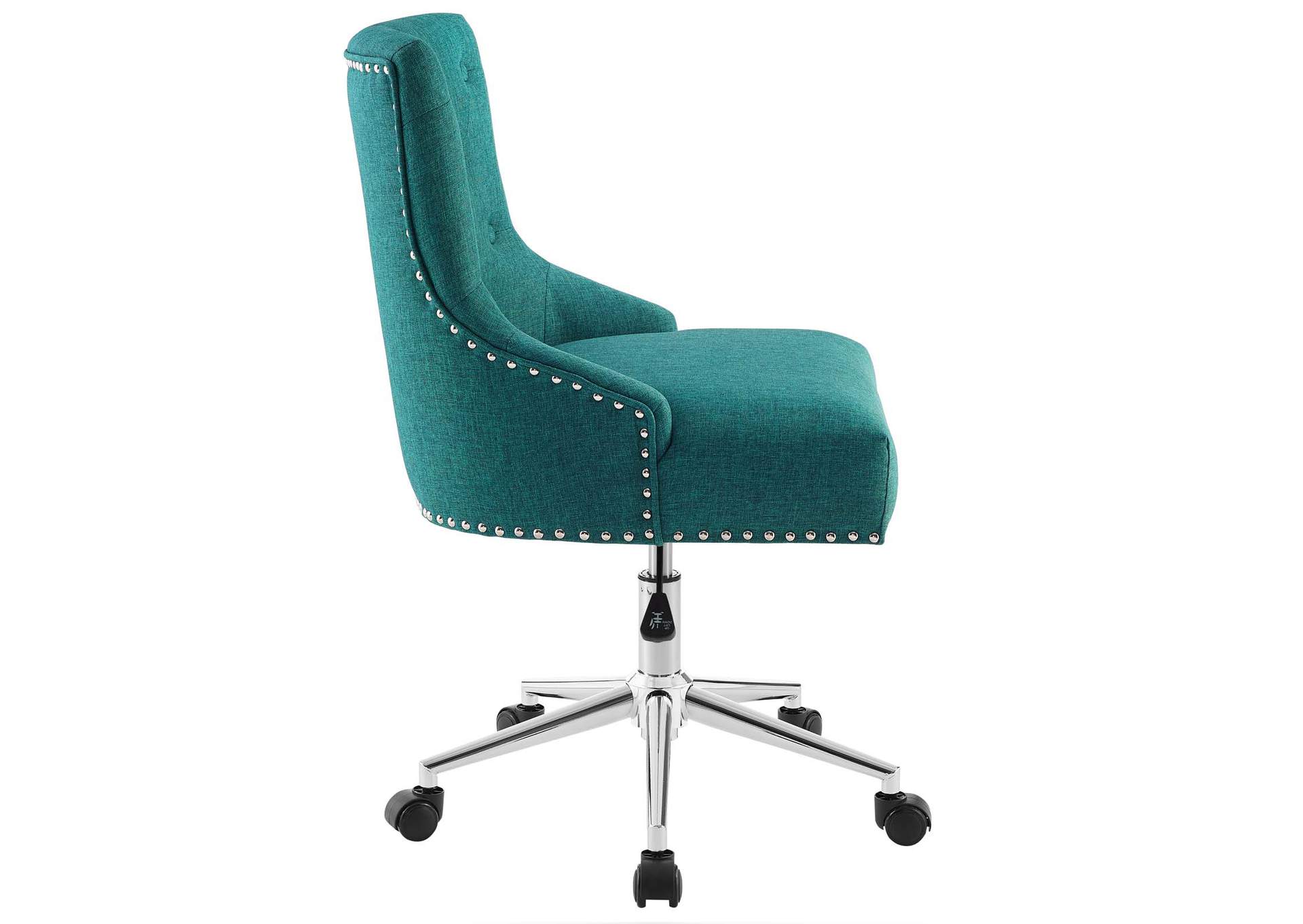 Teal Regent Tufted Button Swivel Upholstered Fabric Office Chair,Modway