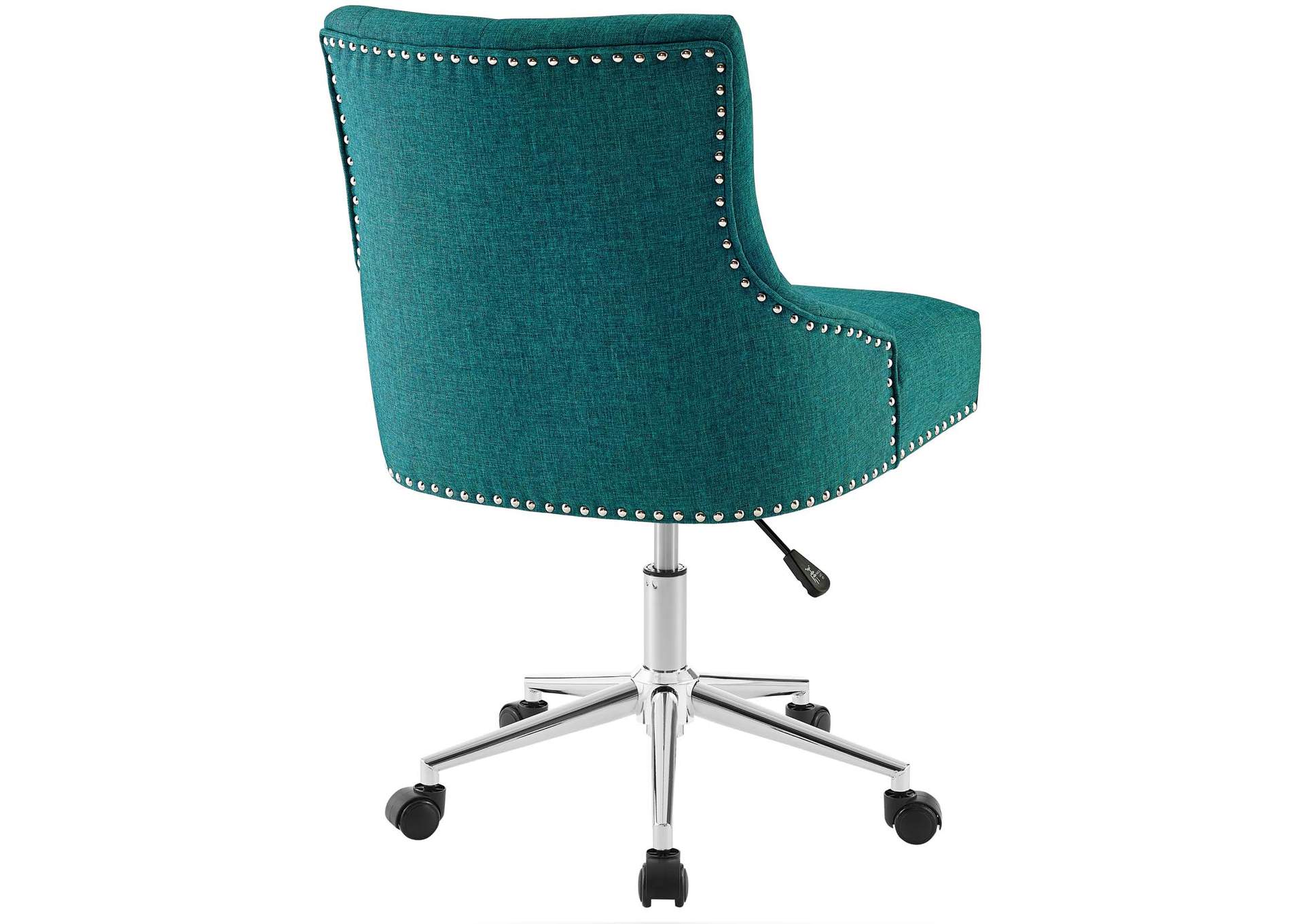 Teal Regent Tufted Button Swivel Upholstered Fabric Office Chair,Modway