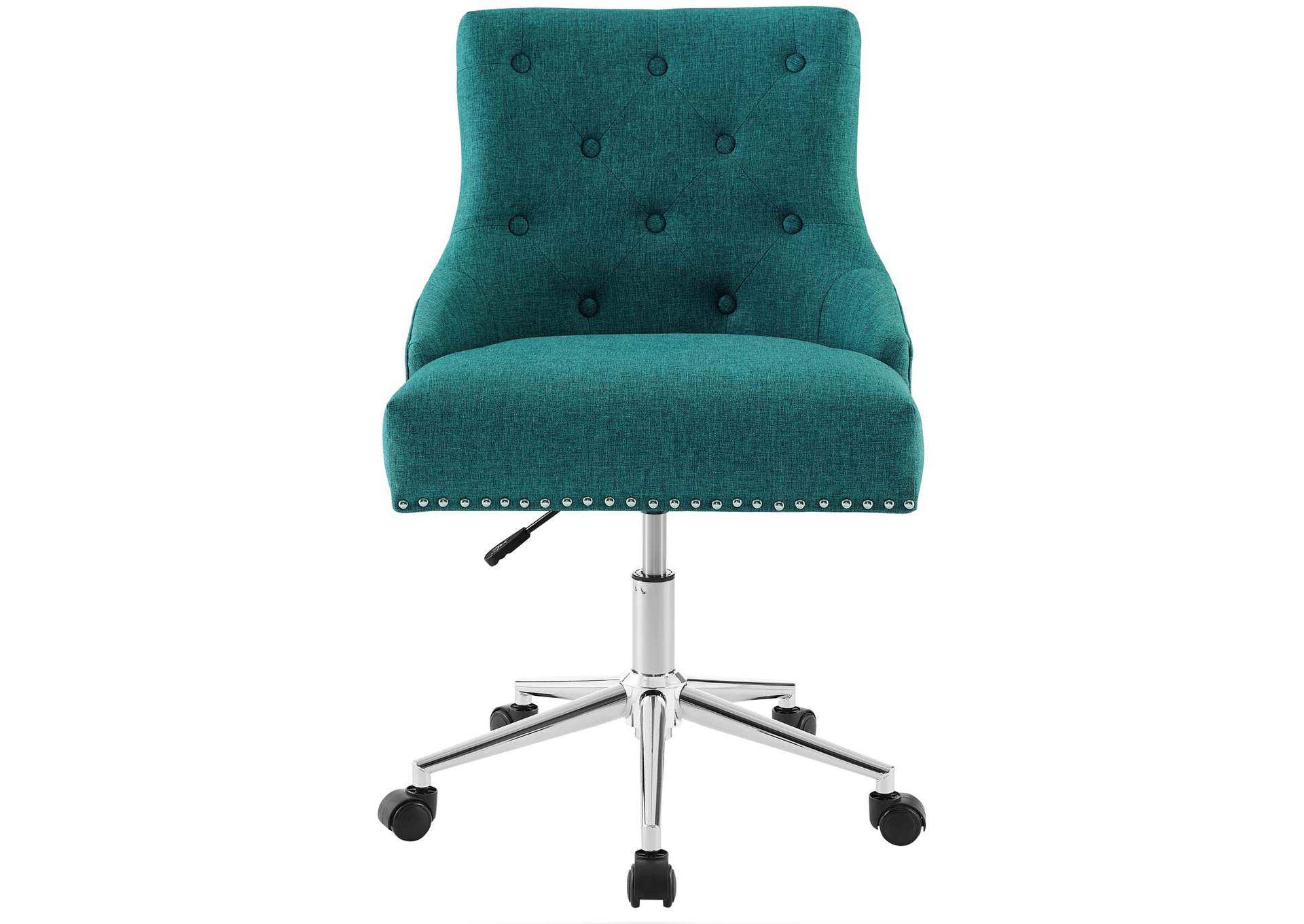 Teal Regent Tufted Button Swivel Upholstered Fabric Office Chair,Modway