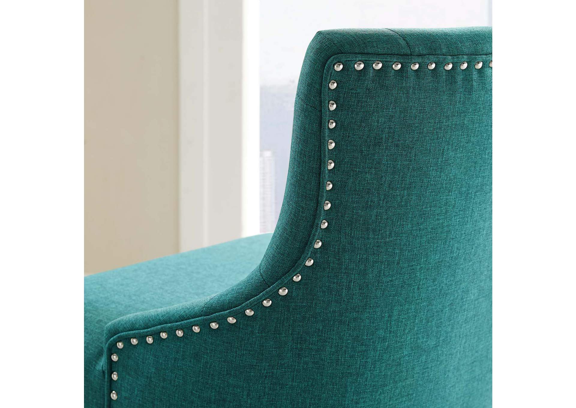 Teal Regent Tufted Button Swivel Upholstered Fabric Office Chair,Modway