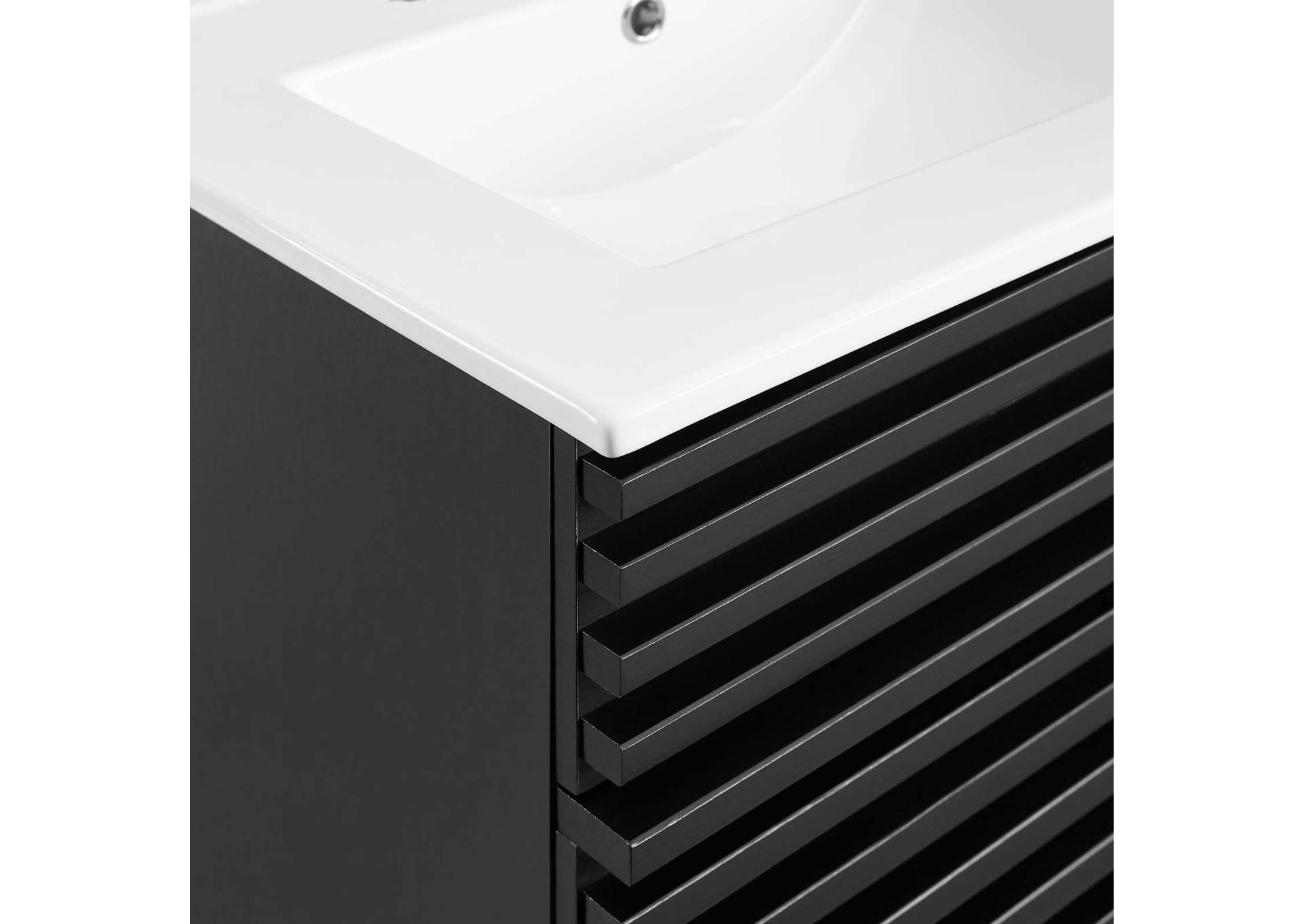 Black White Render Bathroom Vanity,Modway