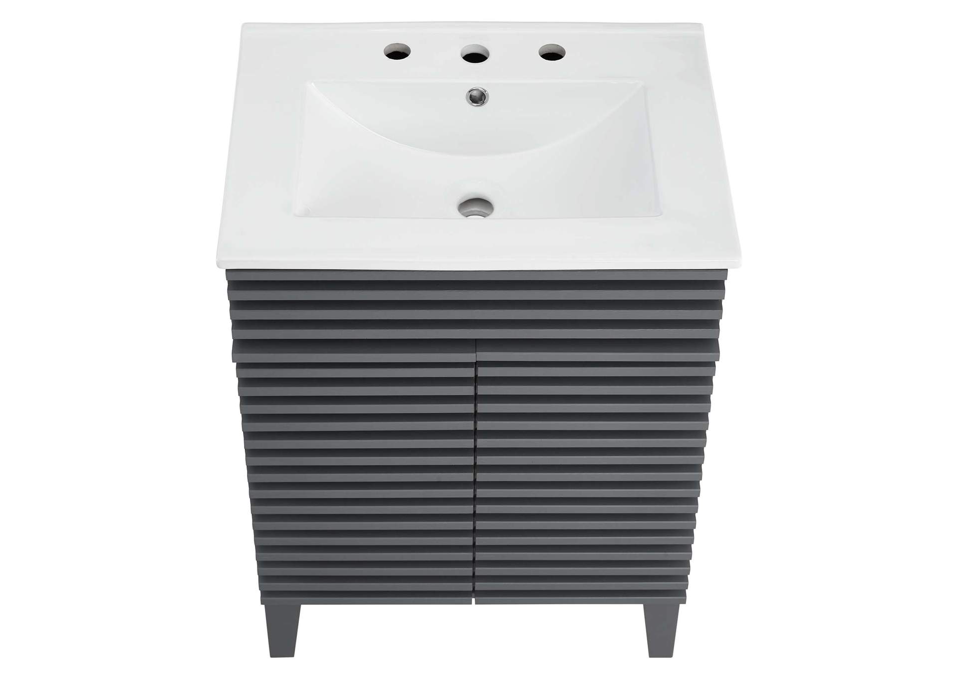 Gray White Render Bathroom Vanity,Modway