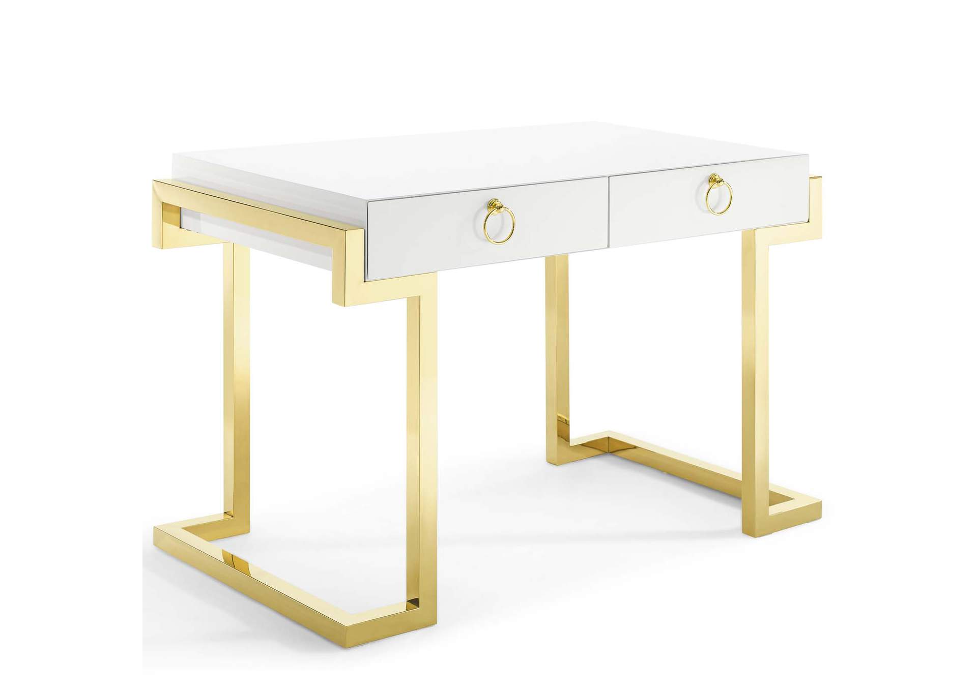 Gold White Ring Office Desk,Modway