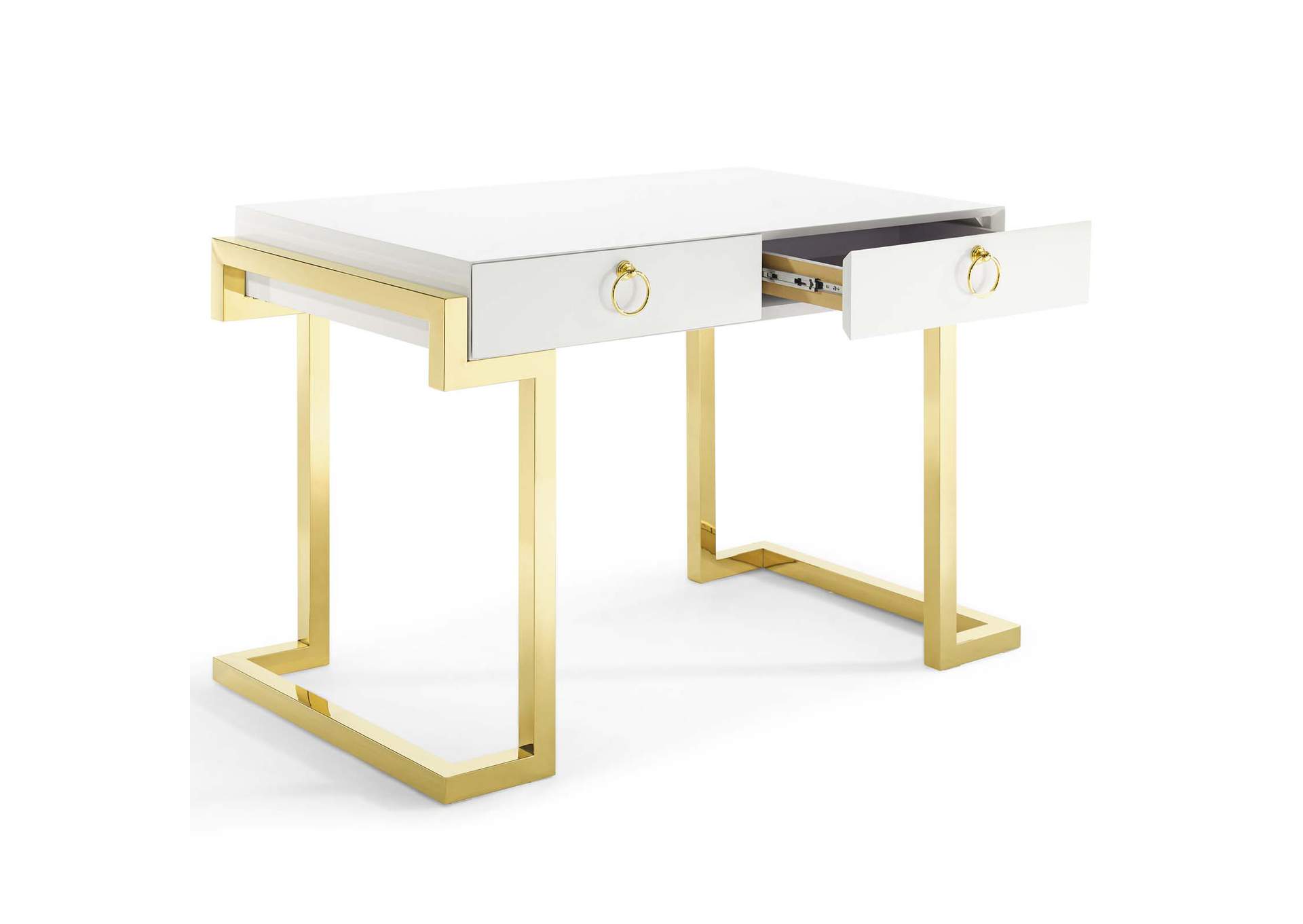 Gold White Ring Office Desk,Modway