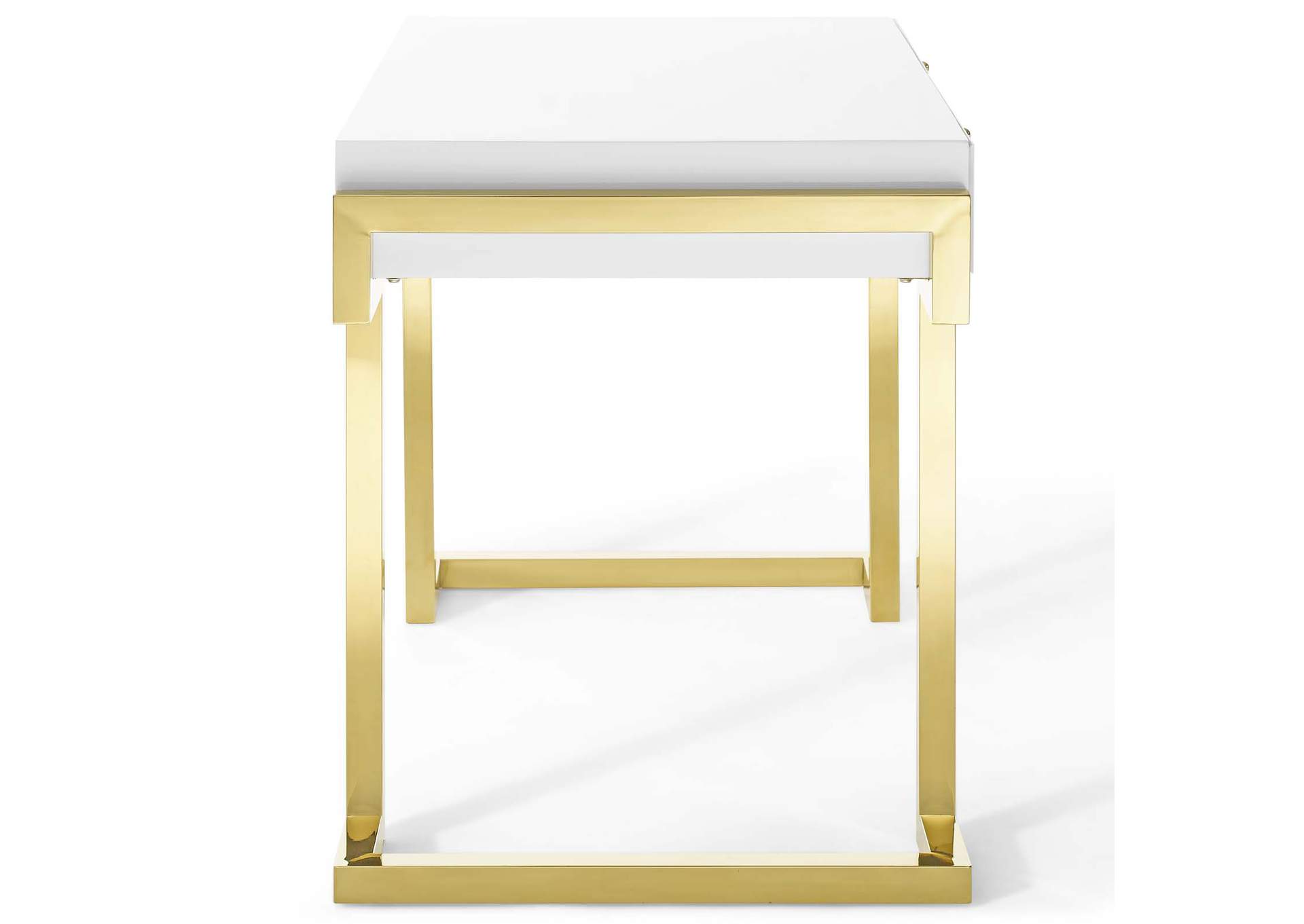 Gold White Ring Office Desk,Modway