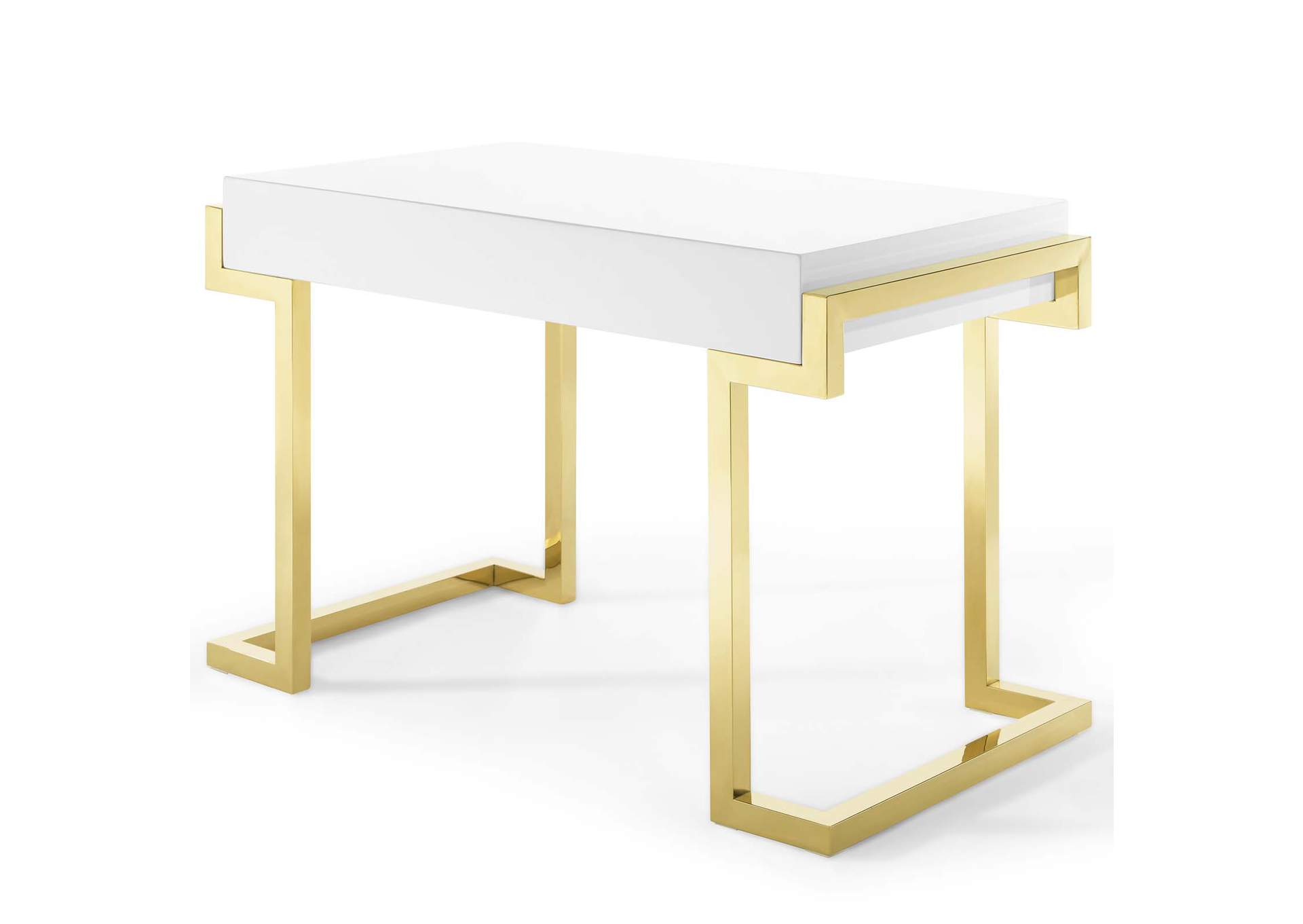 Gold White Ring Office Desk,Modway