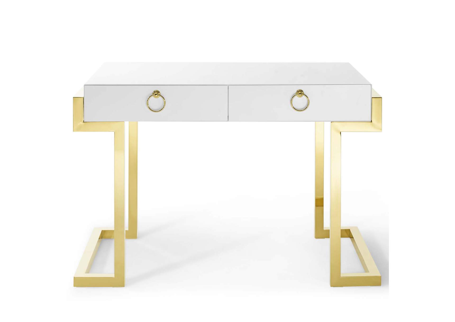 Gold White Ring Office Desk,Modway