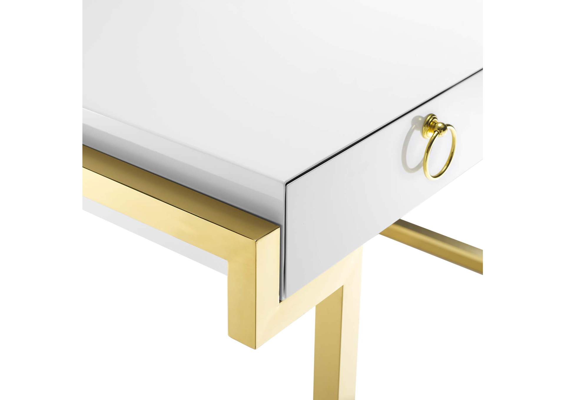 Gold White Ring Office Desk,Modway