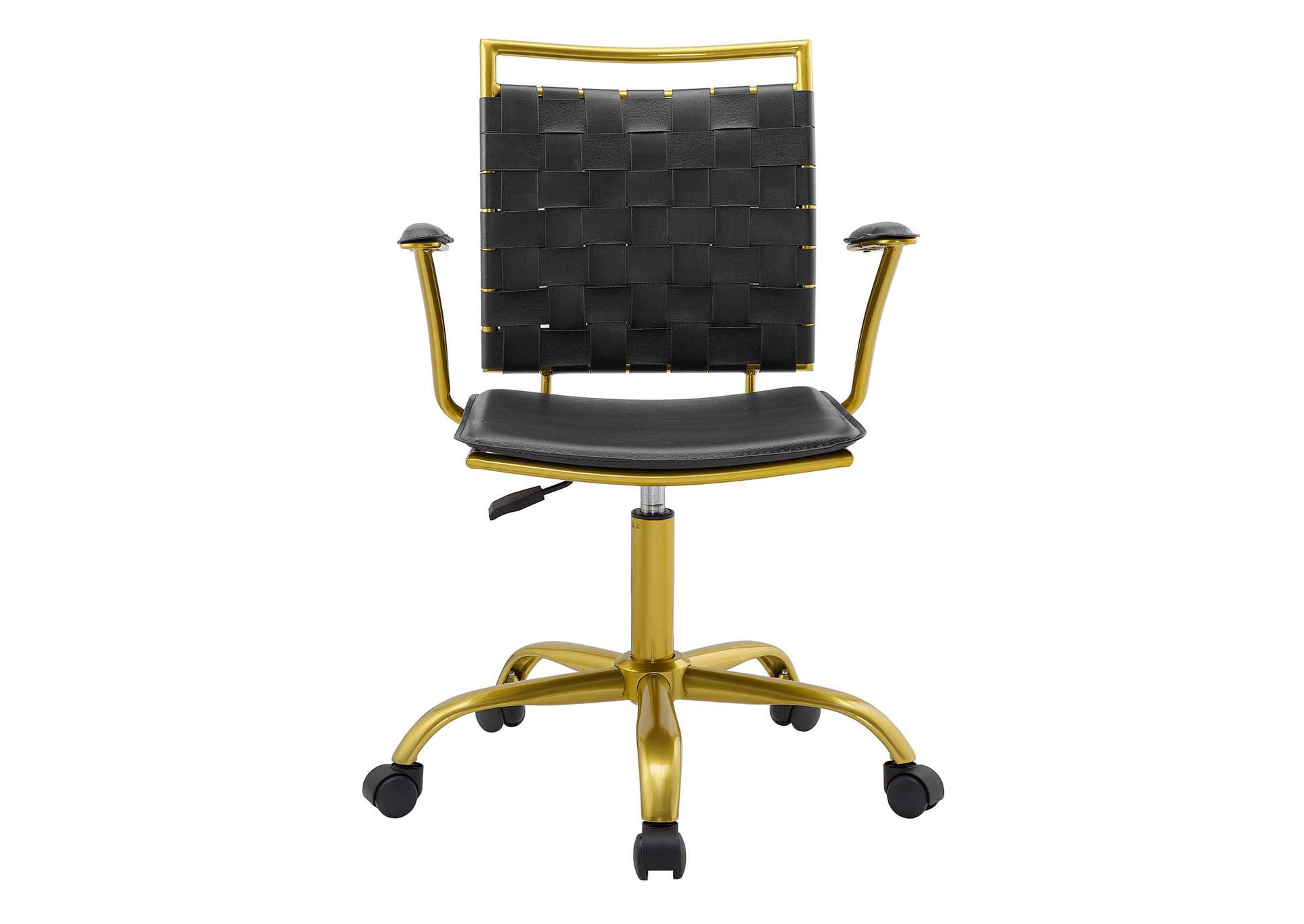 Black Fuse Faux Leather Office Chair,Modway