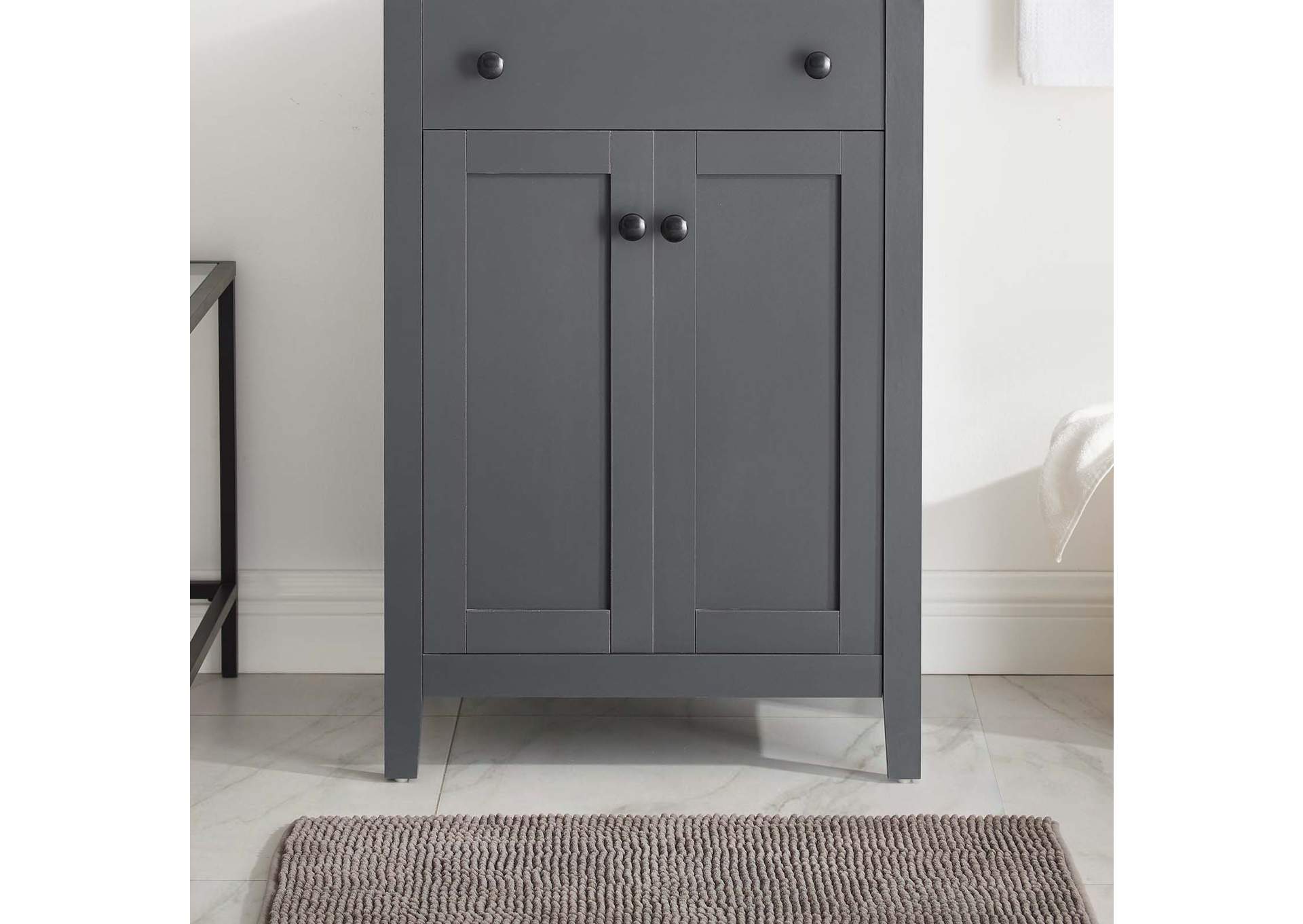 Gray Nantucket 24" Bathroom Vanity Cabinet (Sink Basin Not Included),Modway