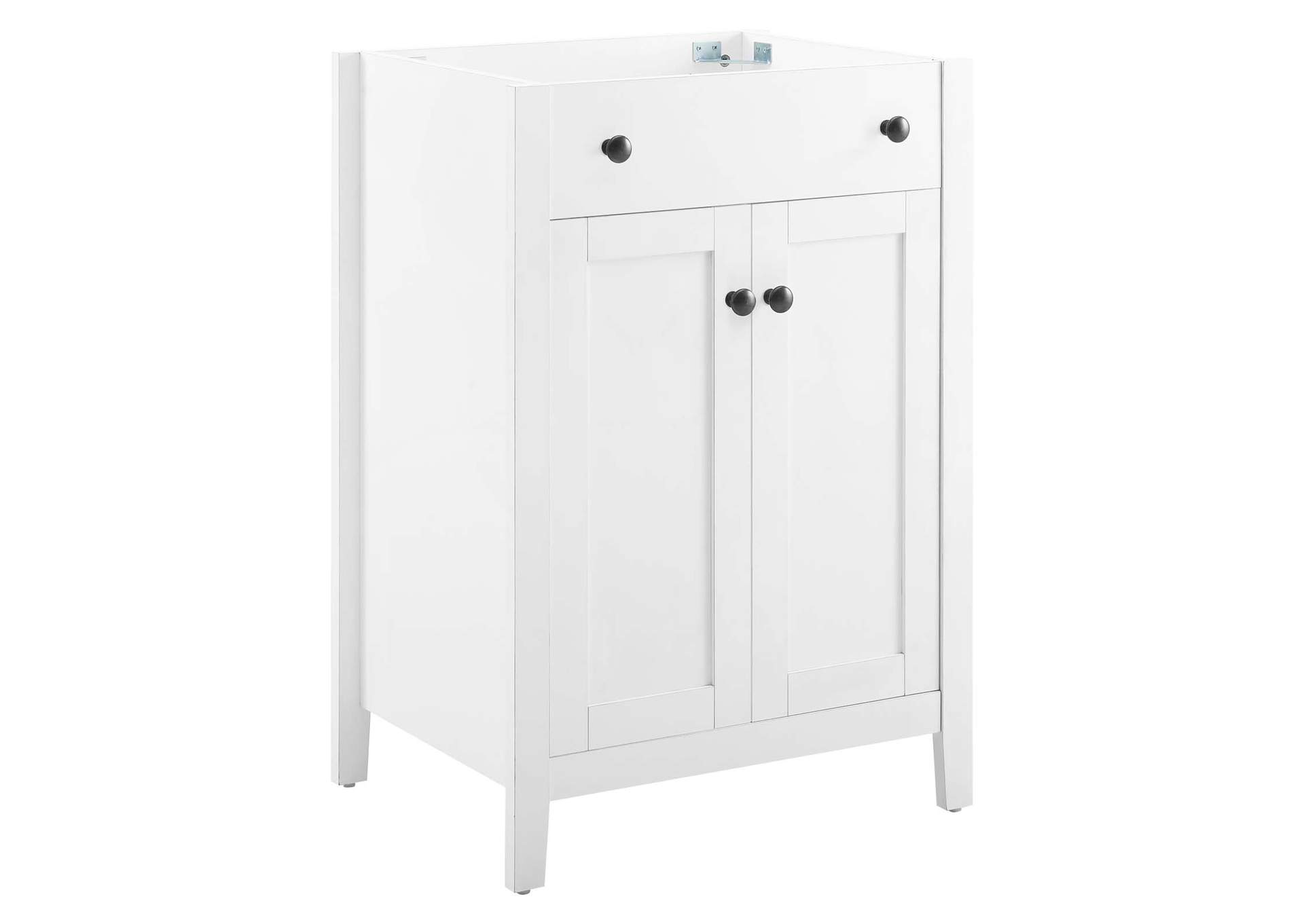 White Nantucket 24" Bathroom Vanity Cabinet (Sink Basin Not Included),Modway