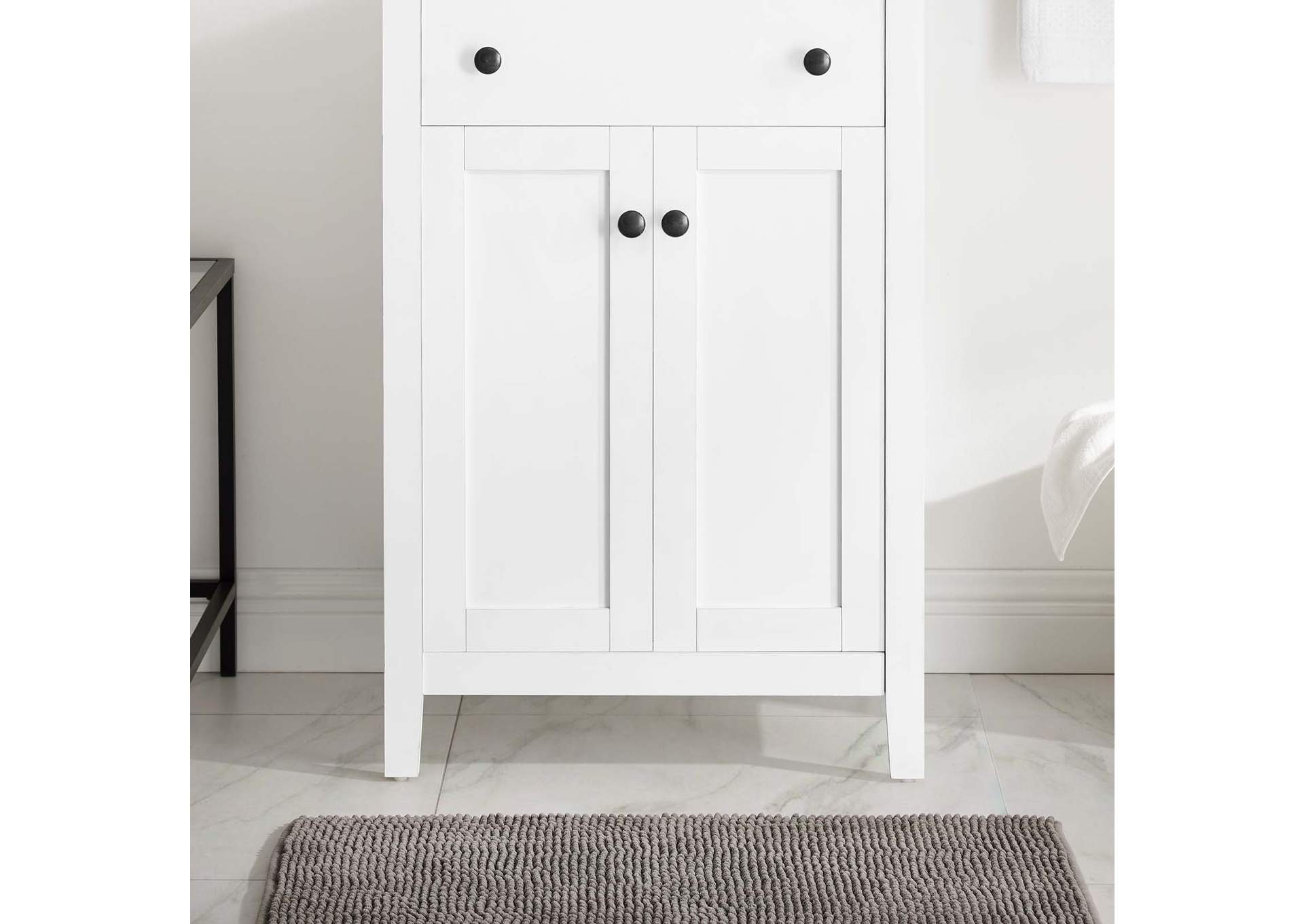 White Nantucket 24" Bathroom Vanity Cabinet (Sink Basin Not Included),Modway