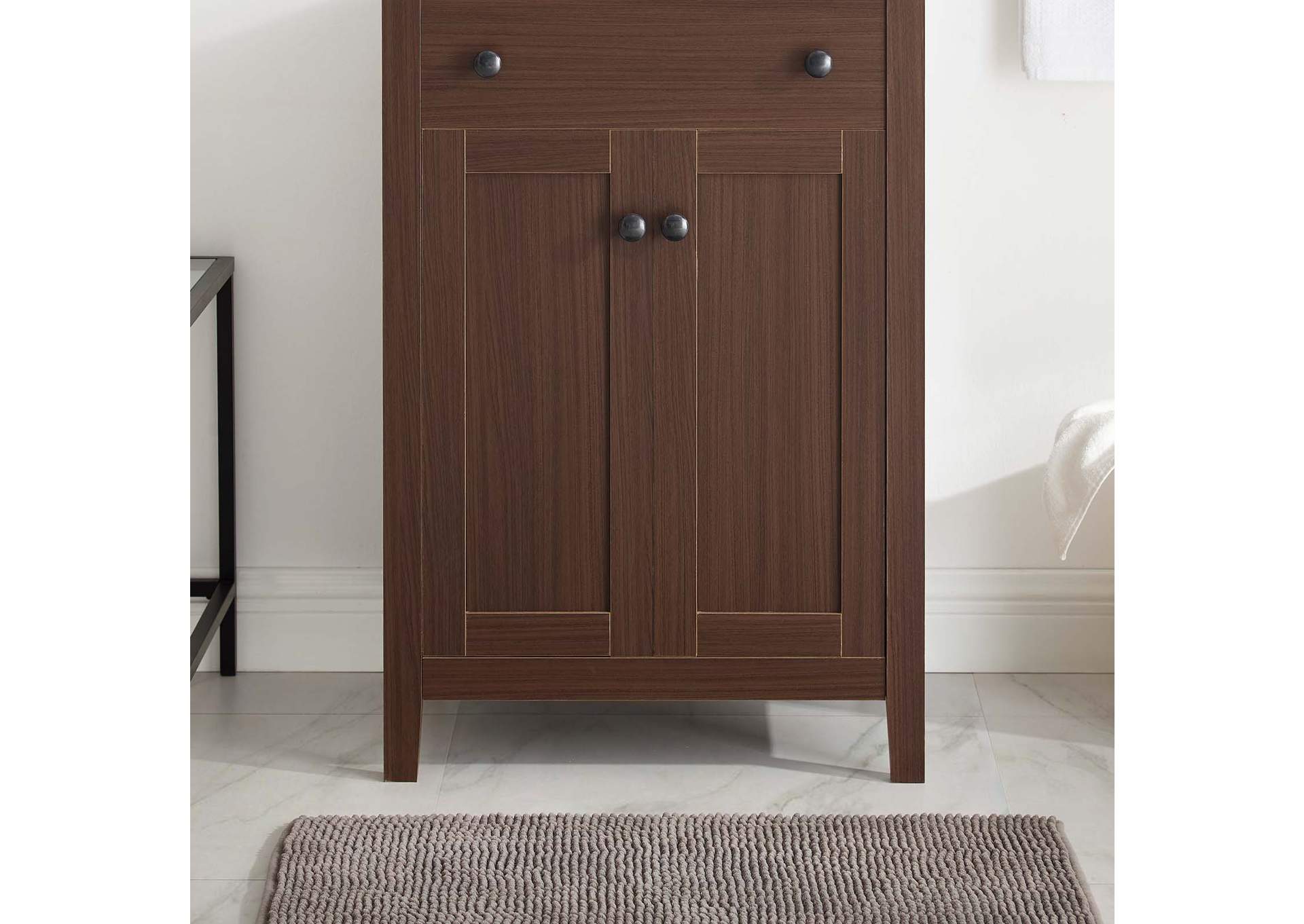 Walnut Nantucket 24" Bathroom Vanity Cabinet (Sink Basin Not Included),Modway