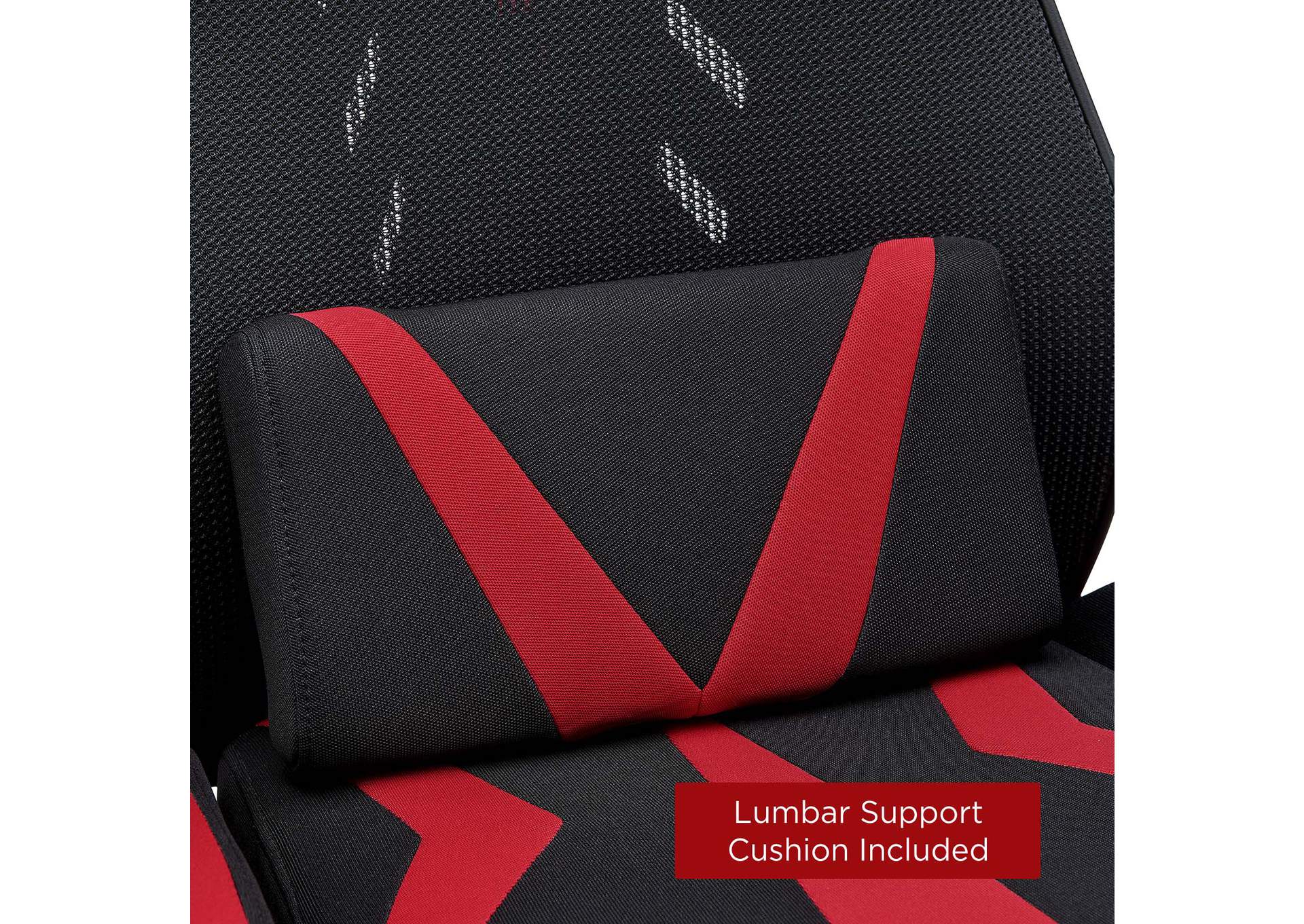 Black Red Speedster Mesh Gaming Computer Chair,Modway