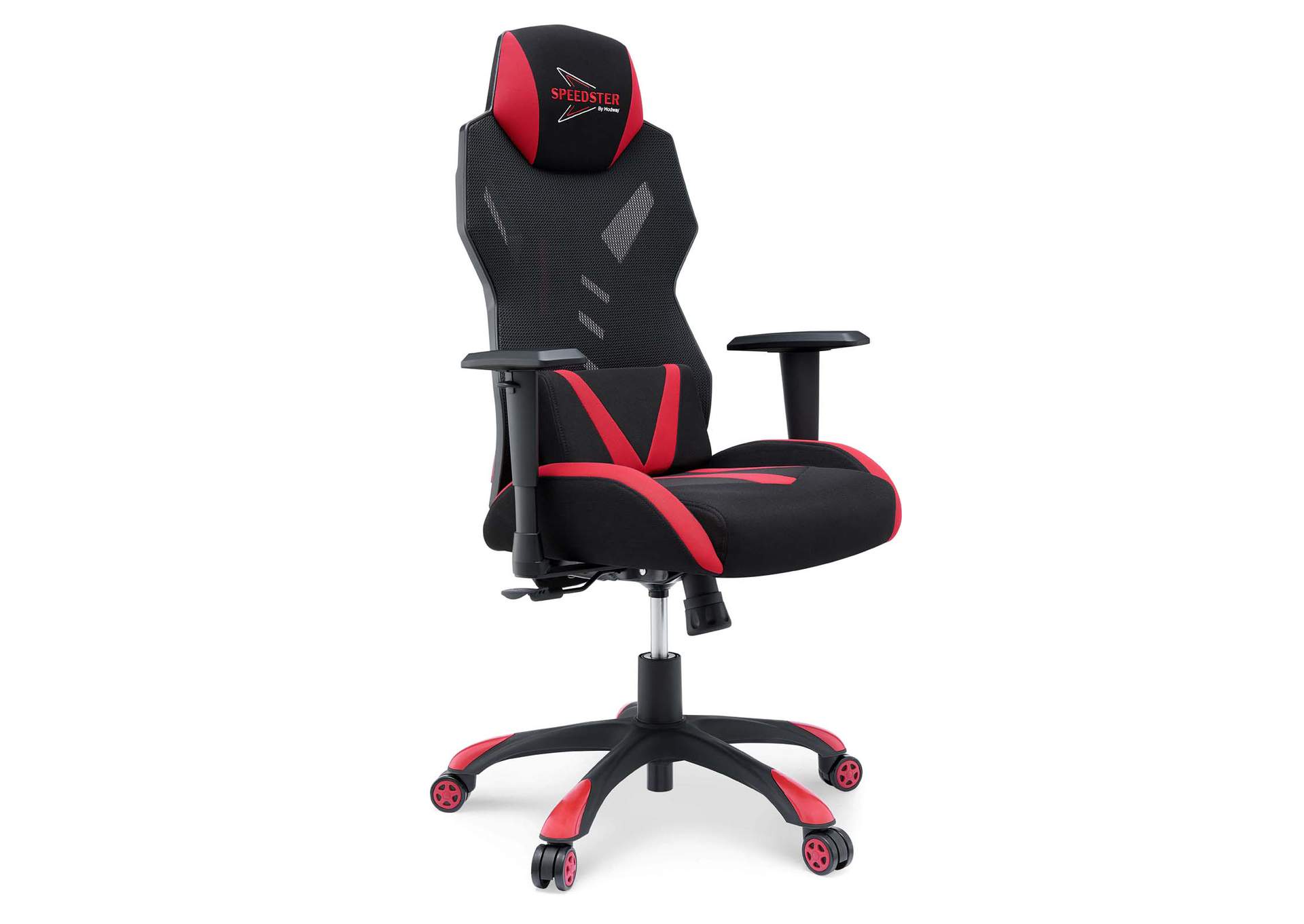 Black Red Speedster Mesh Gaming Computer Chair,Modway