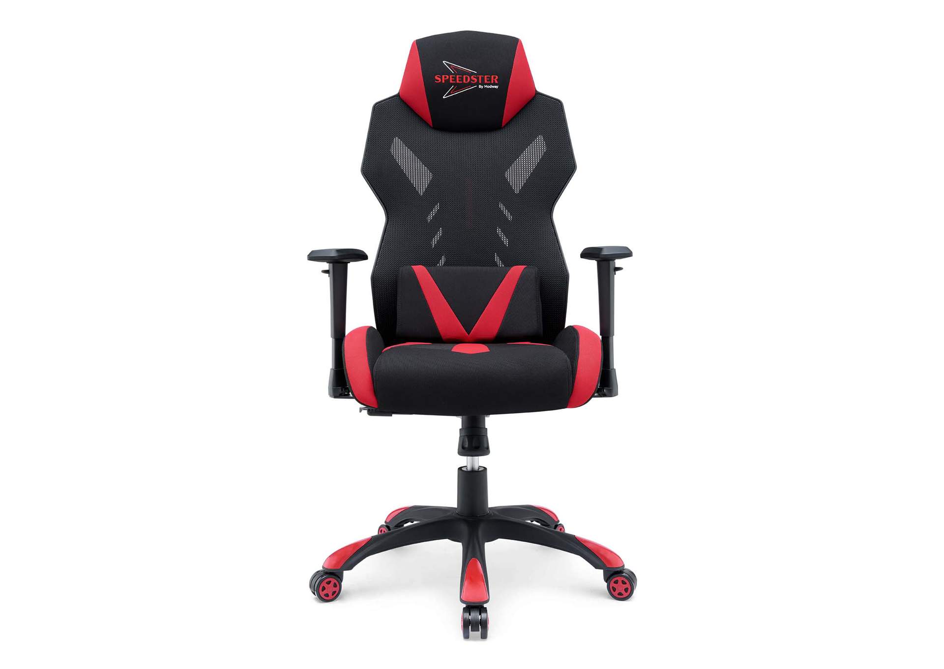 Black Red Speedster Mesh Gaming Computer Chair,Modway