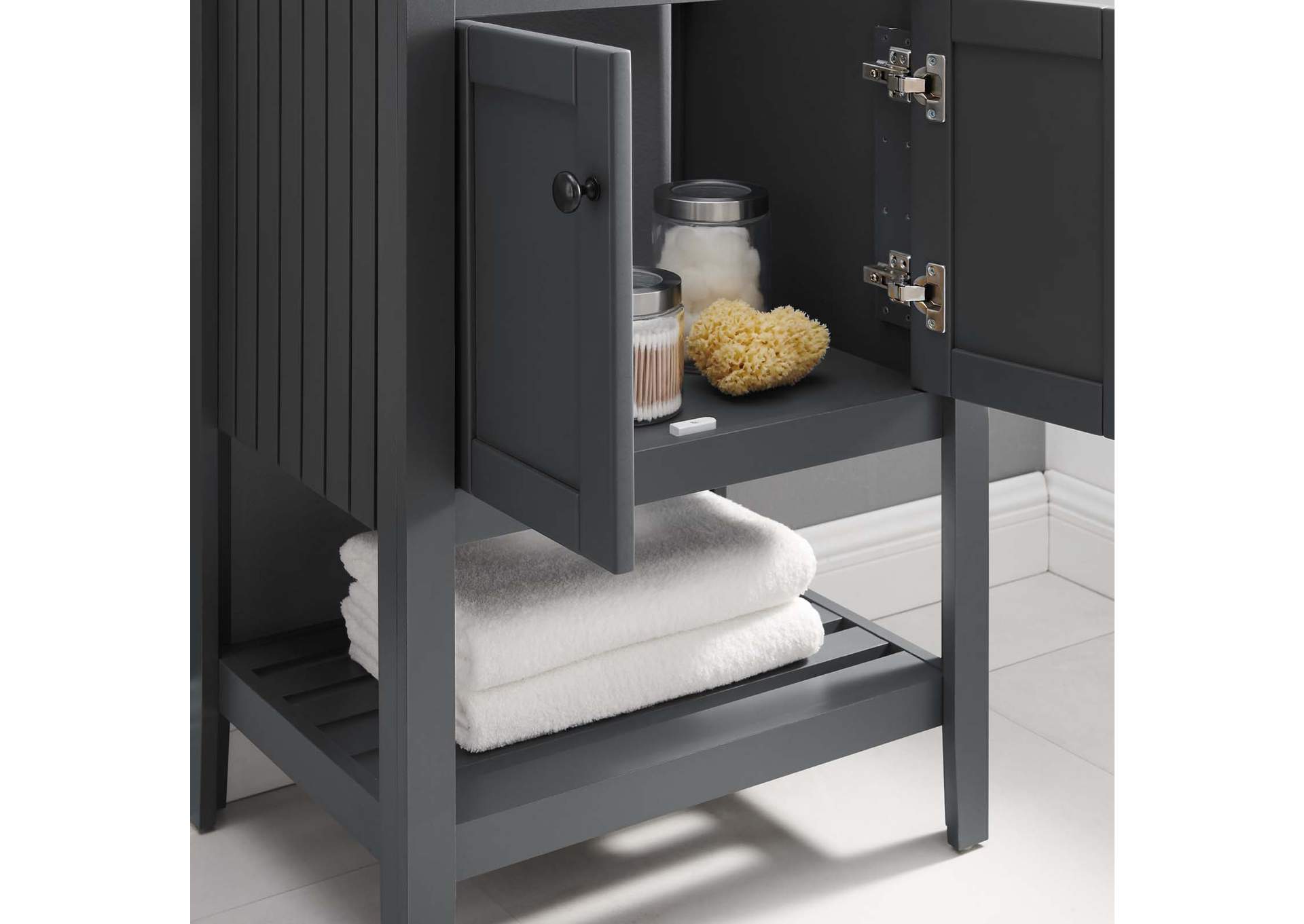 Gray Prestige 23" Bathroom Vanity Cabinet (Sink Basin Not Included),Modway