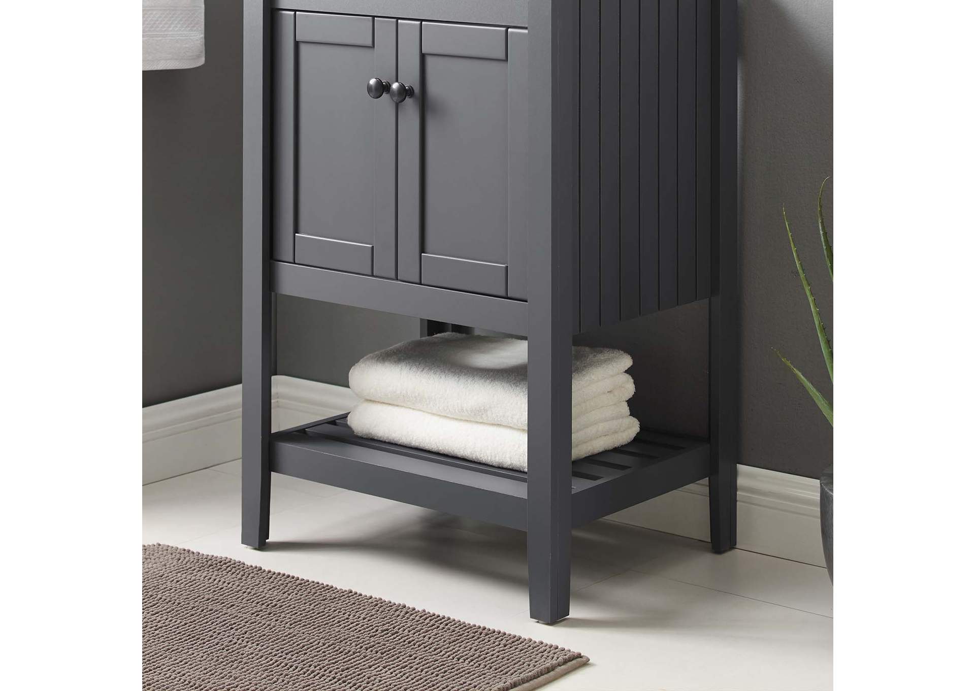 Gray Prestige 23" Bathroom Vanity Cabinet (Sink Basin Not Included),Modway